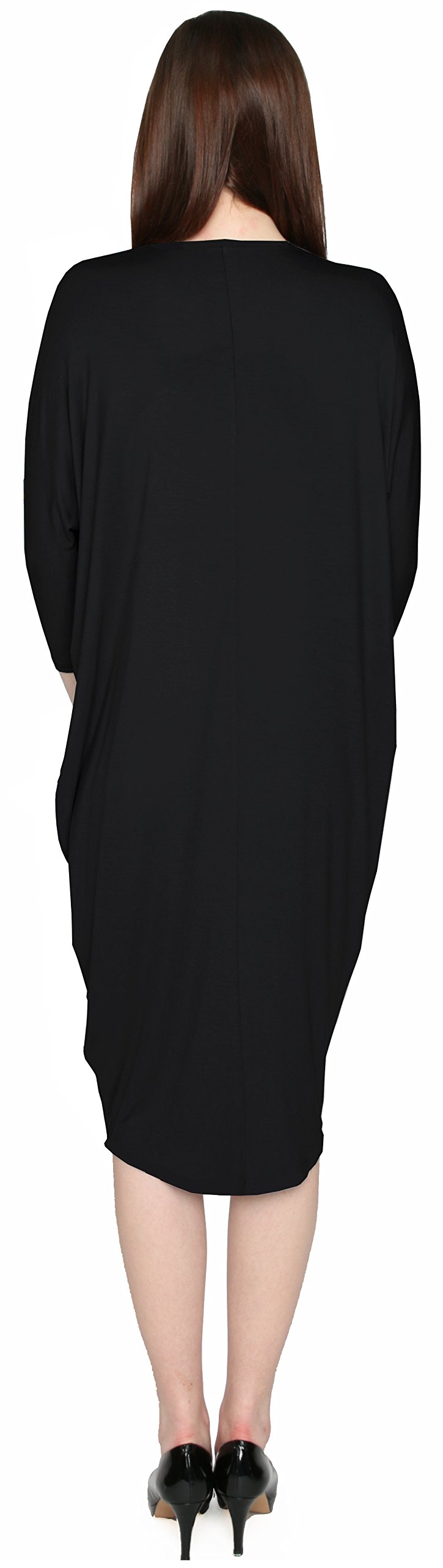 BABY O Women's Basic Modest Cover Up Dress - Comfortable Midi Long Cocoon Style - Made in USA - Perfect for Beach Cover Ups, Church Wear & Casual Outings
