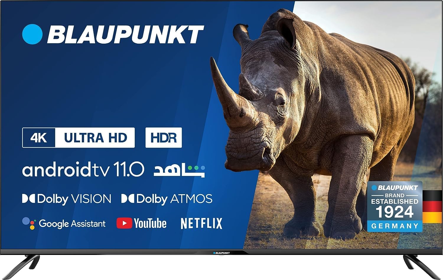 Blaupunkt 55 inch 4K UHD Android TV 11 Smart LED Television with Dolby Vision & Atmos | MEMC Technology | Built-in Chromecast & Google Assistant | UBC6000D Series | Perfect for Home Theater & Gaming | German Engineering Excellence