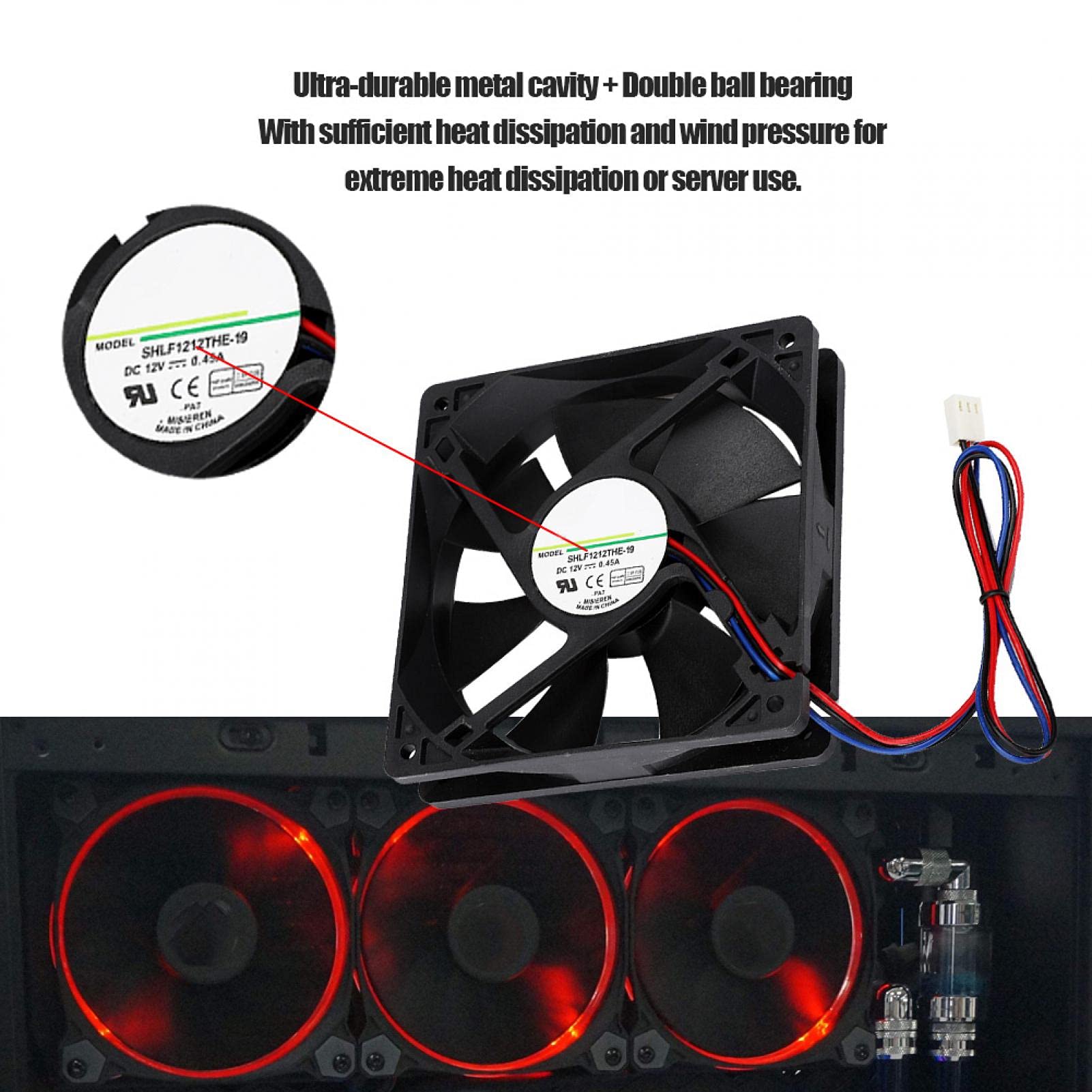 High-Performance DC Cooling Fan - Ultra Durable, Low Noise 3000 RPM PC Fan with Large Airflow for Computers, Mining Rigs & Servers - Perfect for Gaming PCs, Data Centers and Cryptocurrency Mining Operations