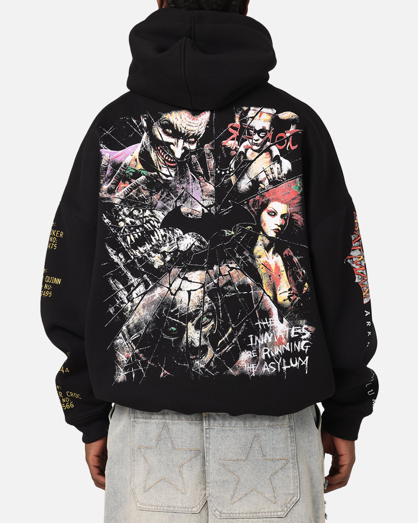 73 Studio X DC Batman Arkham Asylum Premium Hoodie Black - Official Licensed Batman Hooded Sweatshirt for Men & Women - Perfect for Cosplay, Gaming & Comic Con Events