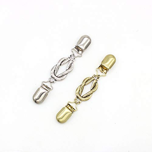 Retro Sweater Clips for Women - 2PCS Bling Brooches for Cardigans & Shawls