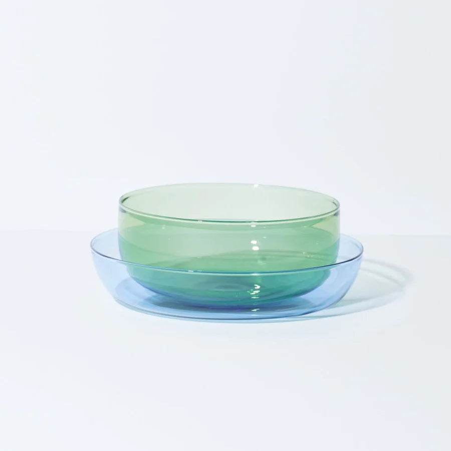 Premium Set of 2 Green Ceramic Bowls - Durable Kitchenware for Salads, Snacks & Serving - Perfect for Home Dining & Party Entertaining