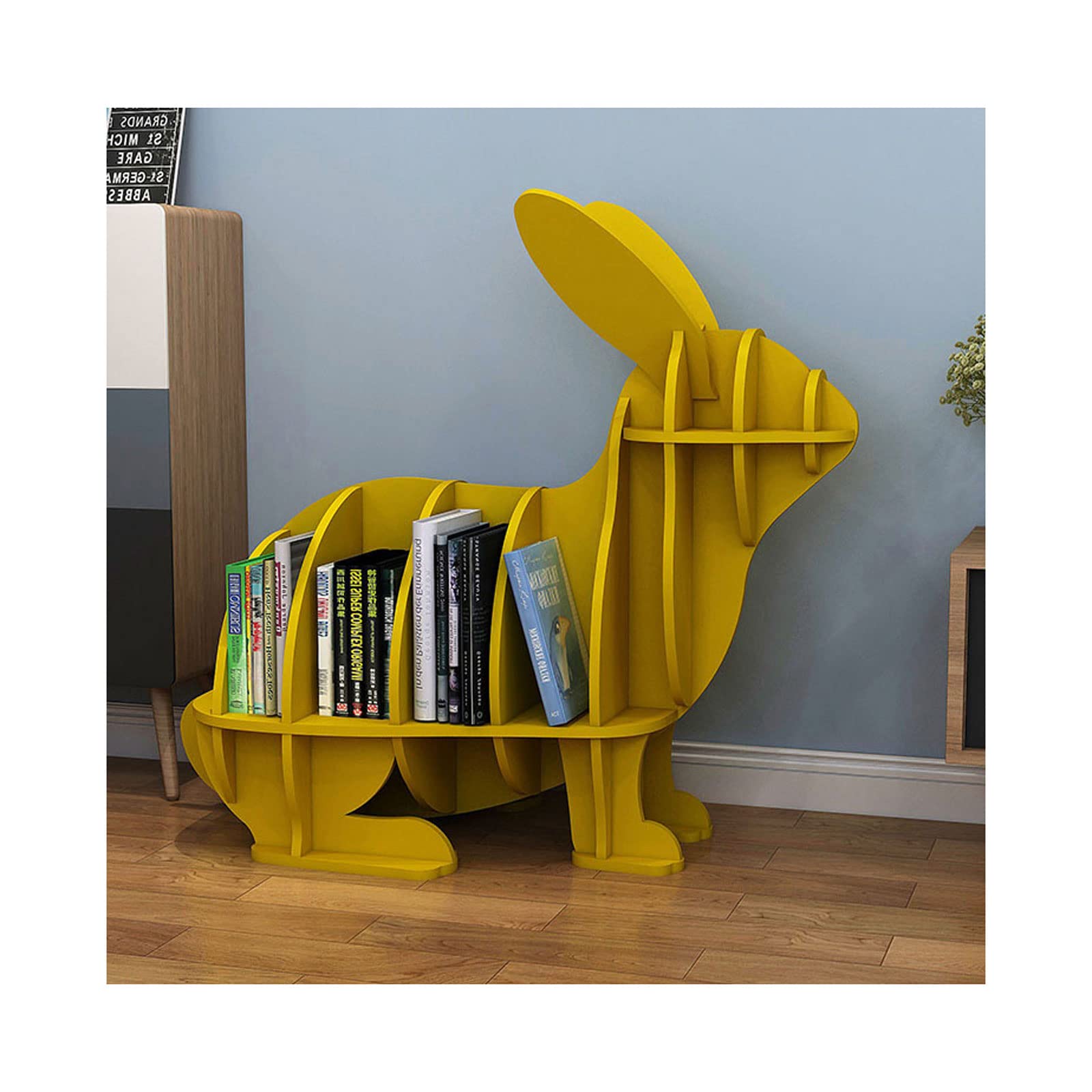 Animal Shaped Bookcase - Rabbit Bookshelf for Kids, Cute Floor Standing Book Storage Rack, Playroom & Children's Room Decor - Perfect for Nursery, Bedroom & Reading Nook Organization