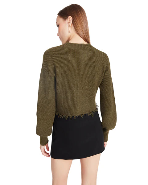 Camille Sweater - Olive Night Green Women's Knit Pullover | Cozy Fall & Winter Fashion for Casual Outings