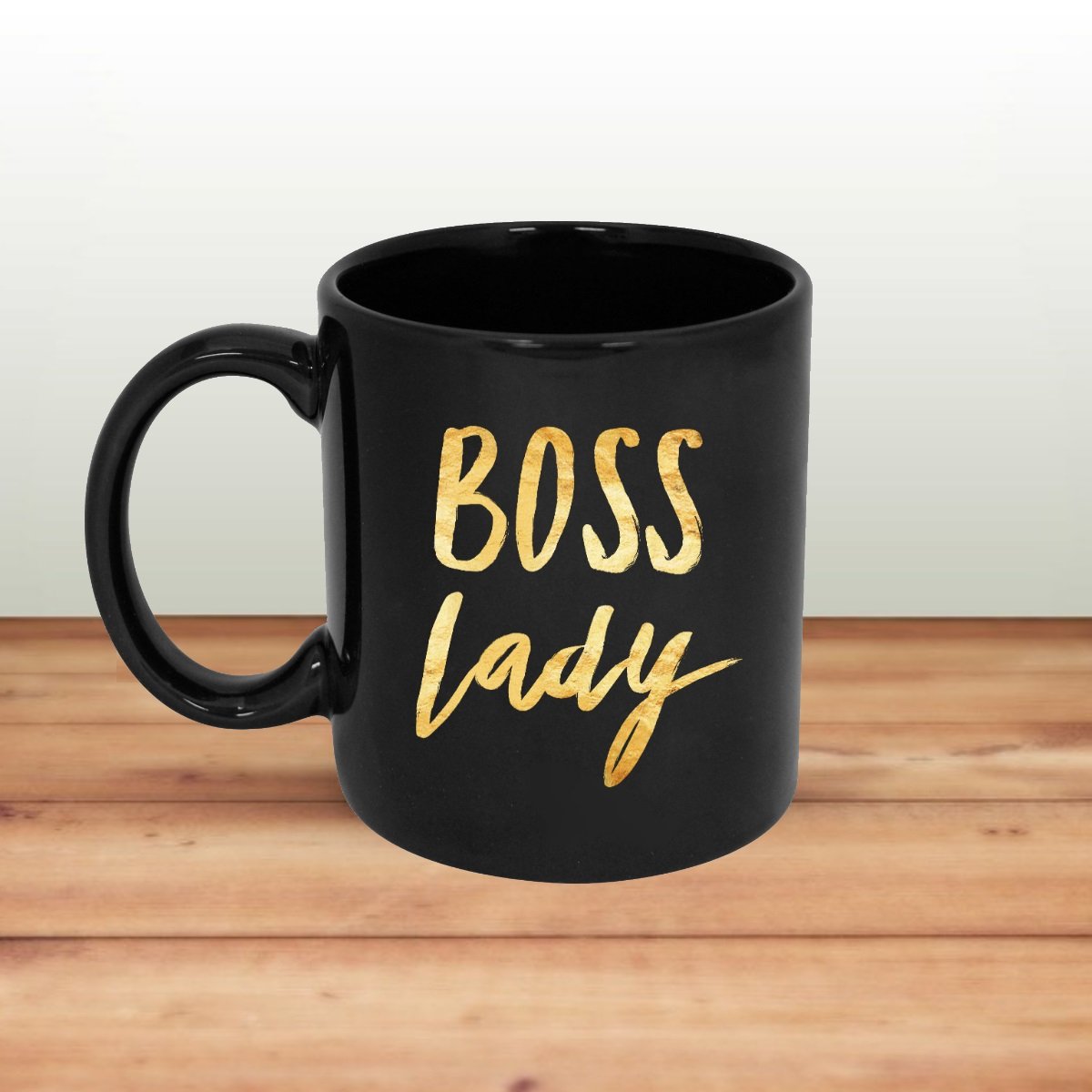 Boss Lady Coffee Mug 11oz - Black Ceramic Cup for Women | Office & Home Use