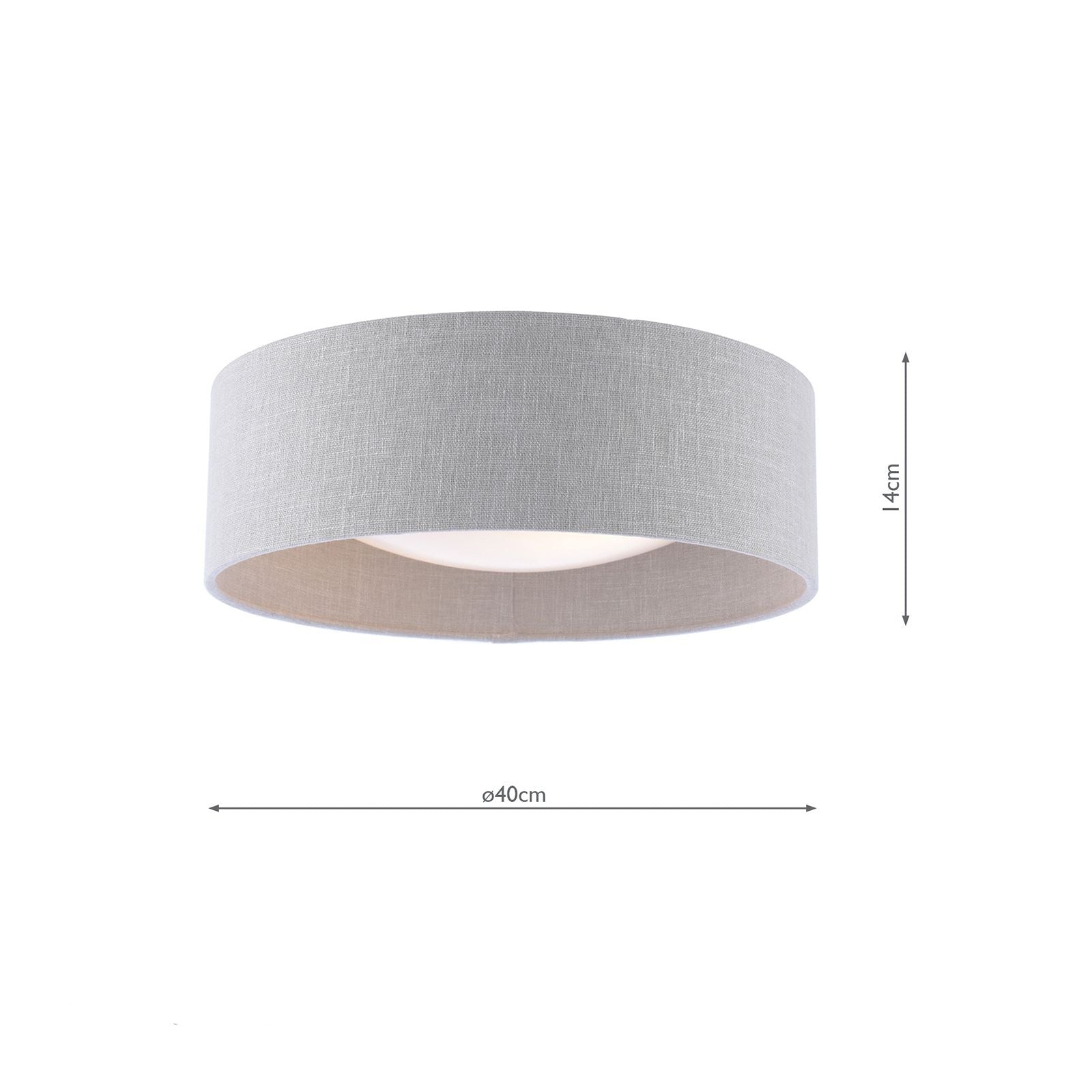 Bacall 2-Light Flush Mount Ceiling Light Fixture with Natural/Silver Shade, E27 Socket - Perfect for Bedroom, Living Room, and Hallway Lighting