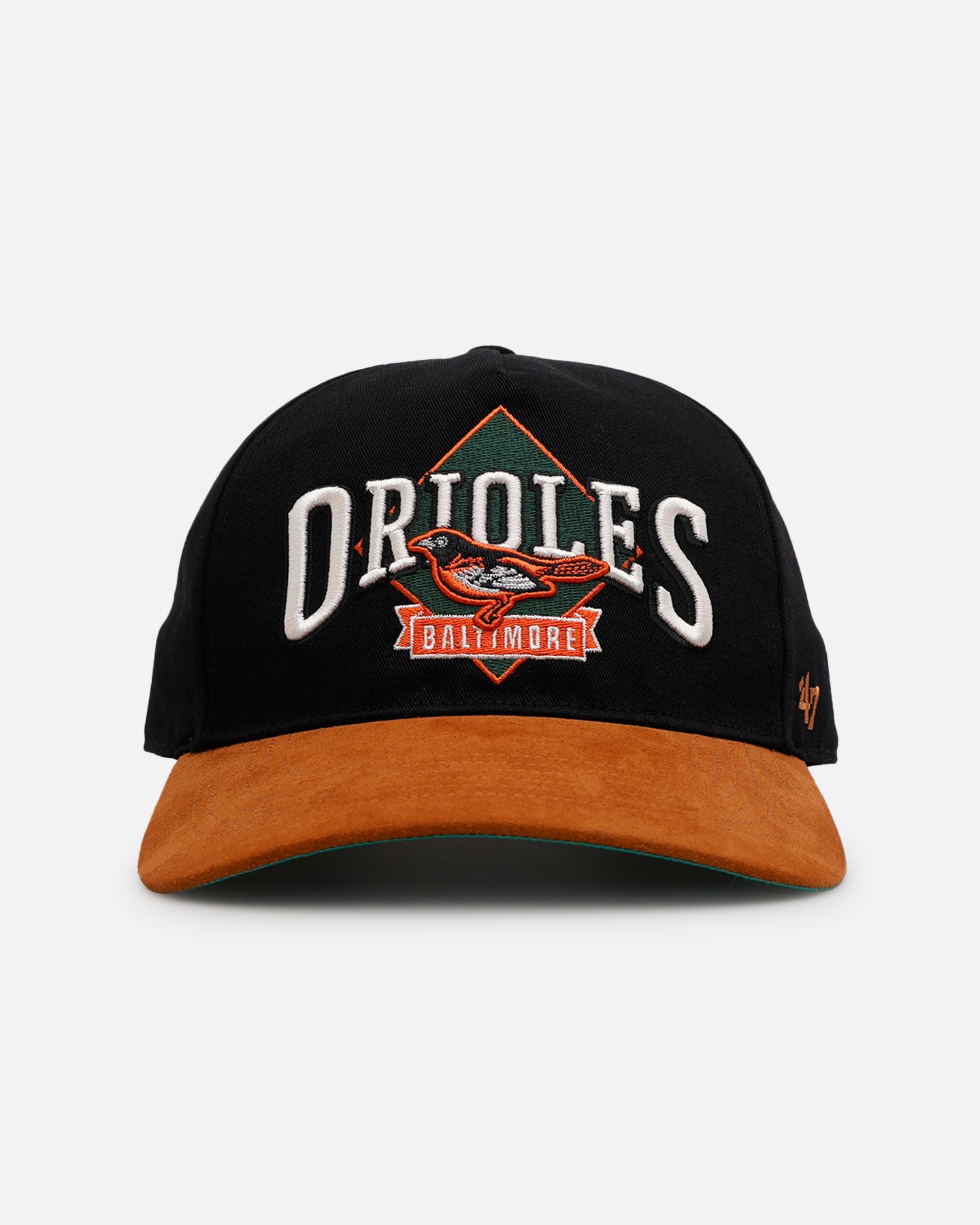 47 Brand Baltimore Orioles 'Diamond' 47 Offside Snapback Black Hat - Adjustable Baseball Cap for Men & Women - Perfect for Sports Games, Casual Wear & Fan Collections