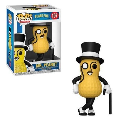 Funko Pop! AD ICONS Mr. Peanut #107 Collectible Vinyl Figure - Perfect for Pop Culture Fans & Office Desk Decor