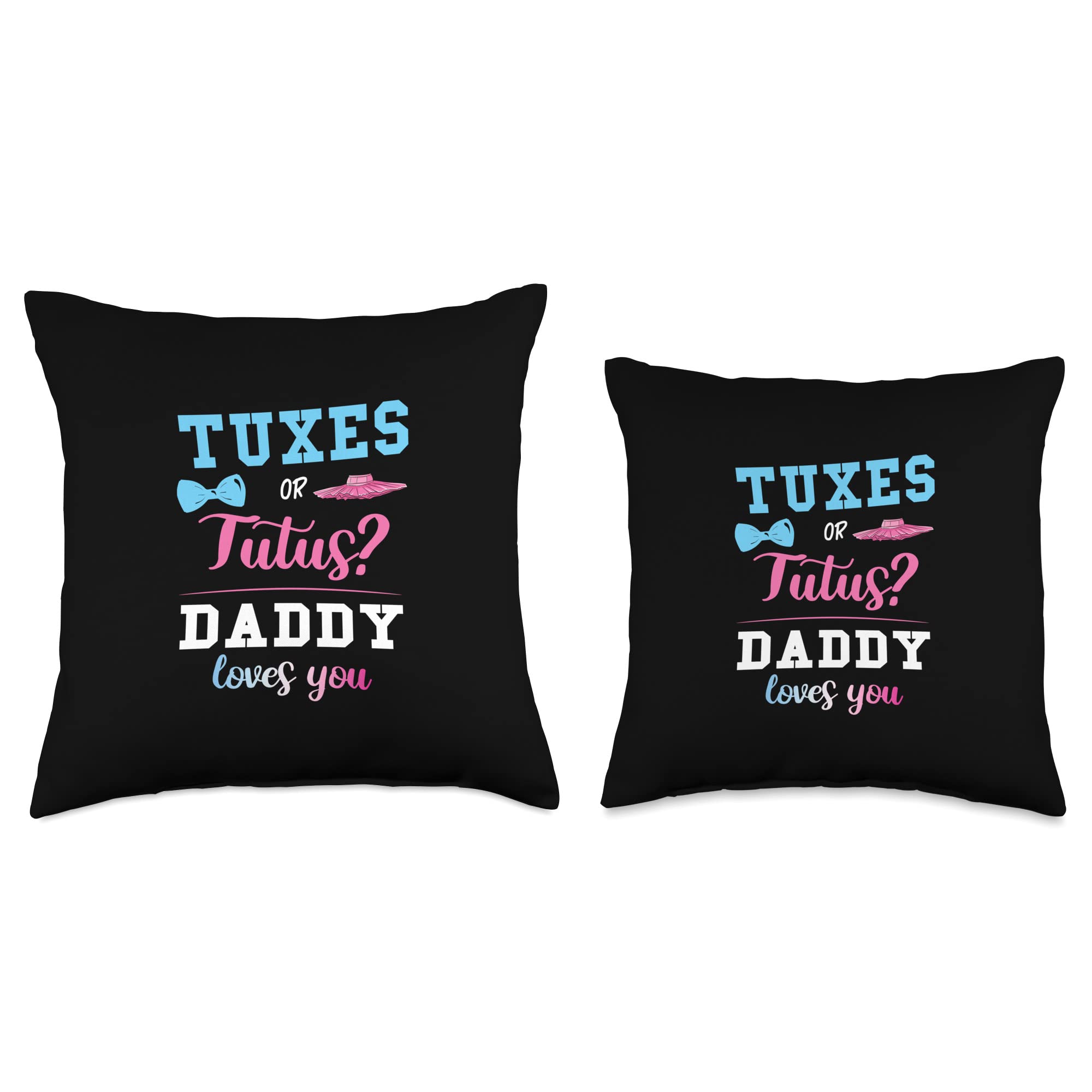 Gender Reveal Throw Pillow - Pink or Blue 16x16 Inch Decorative Cushion for Baby Shower, Nursery & Party Decor | Daddy Loves You Design