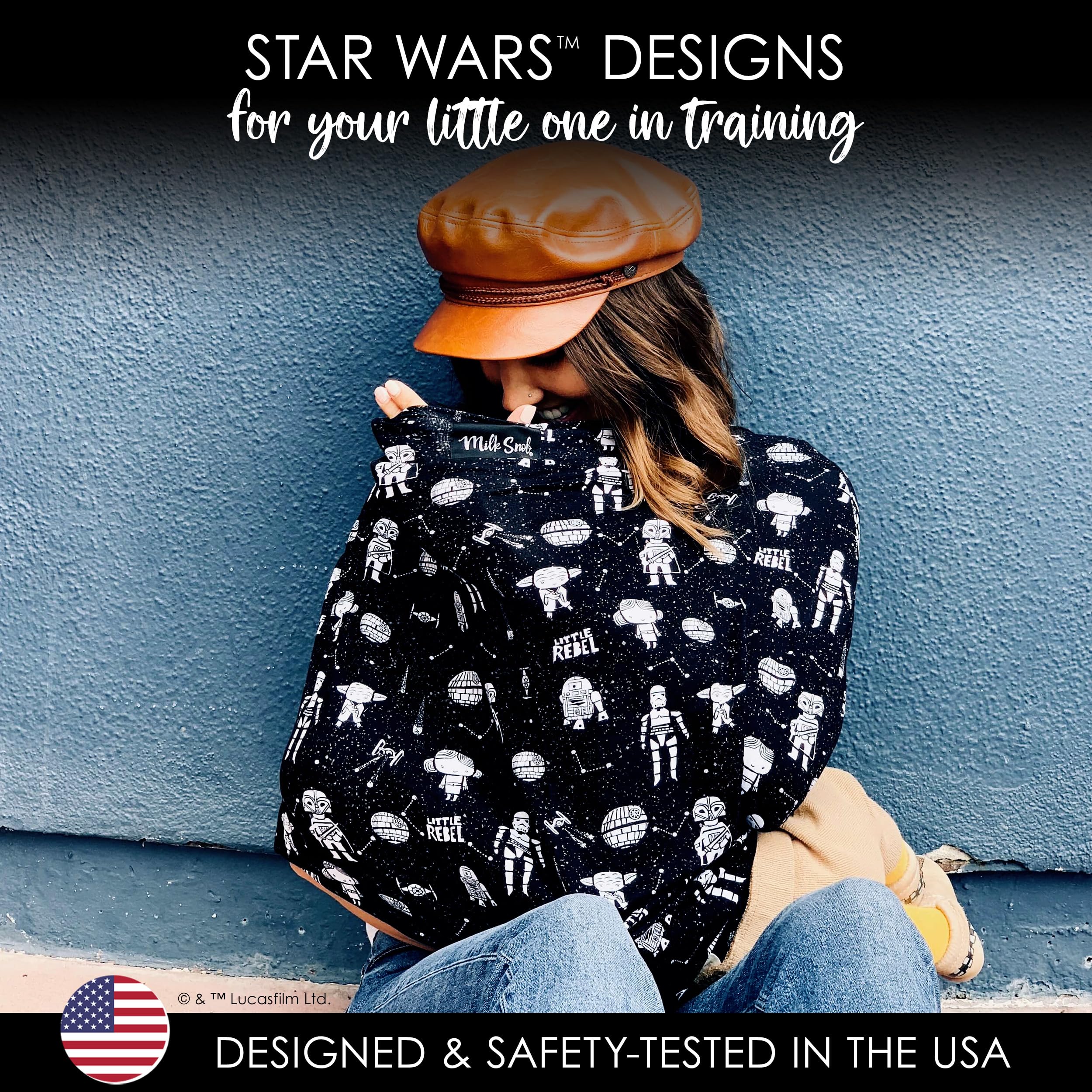 Star Wars Baby Cover 5-in-1 Multi-Use Nursing Cover for Car Seat, Stroller, High Chair, Shopping Cart & Carrier - Little Rebel Design for Breastfeeding Privacy & Newborn Essentials - Perfect for Travel, Outings & Daily Use
