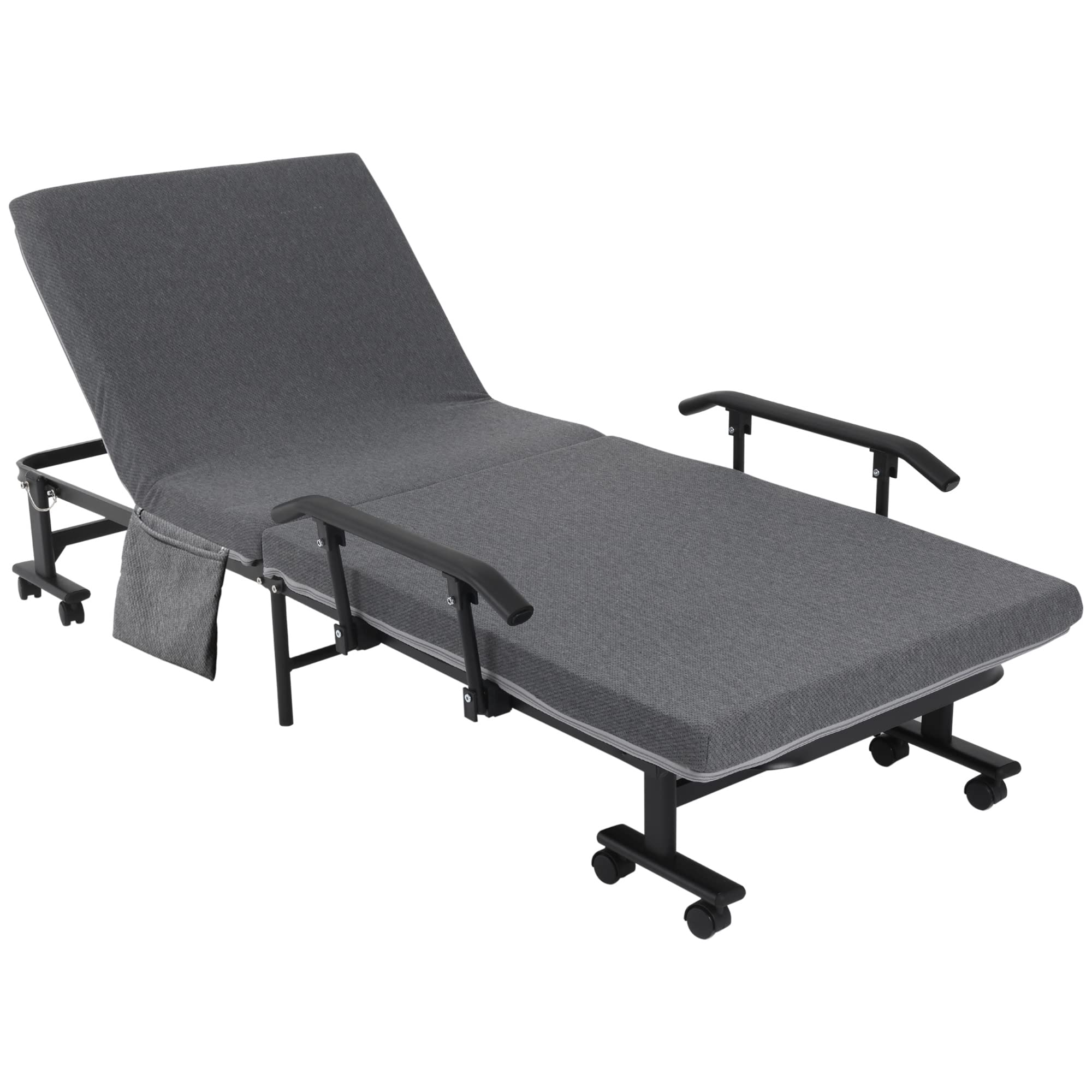 HOMCOM Foldable Rollaway Bed with 3.25