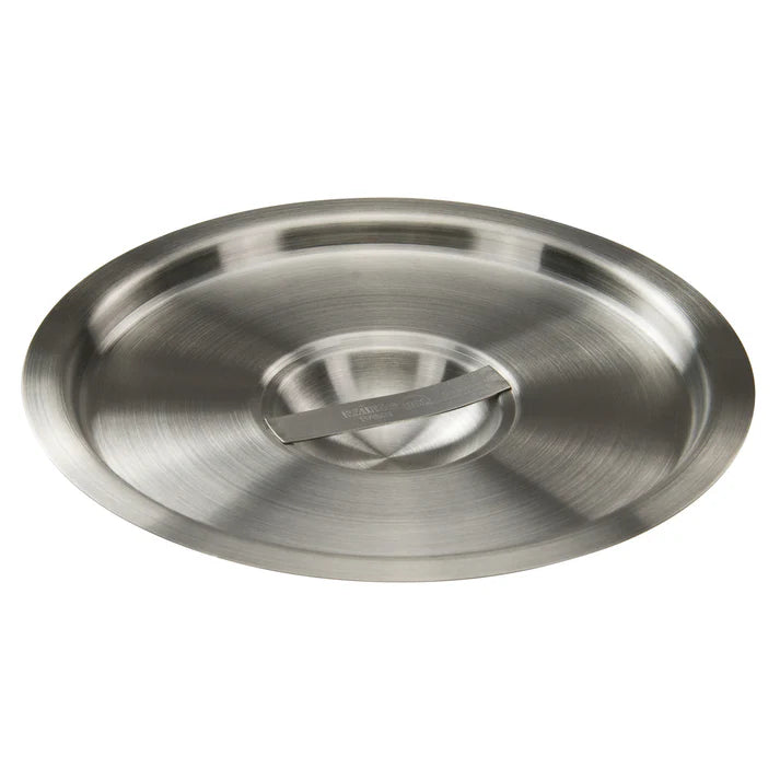 Winco 6 Qt Stainless Steel Bain Marie Cover with Handle - Perfect for Commercial Kitchens, Buffets & Food Service Stations