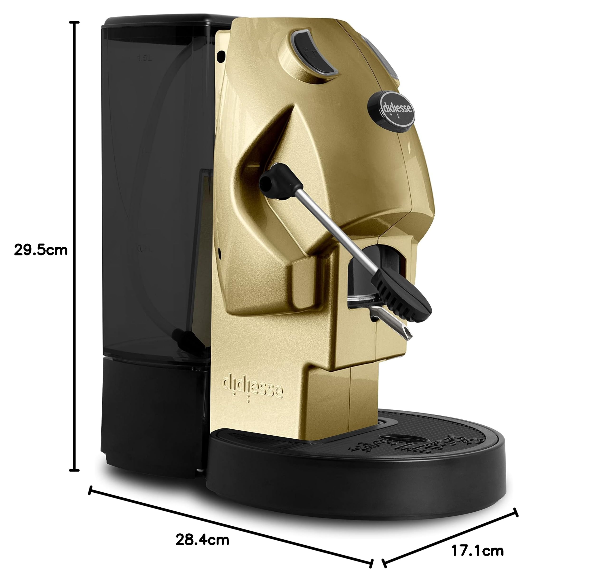 DidieSSE Baby Frog Collection ESE 44mm Gold Capsule Coffee Machine - Compact & Lightweight with 1.5L Water Tank, Low Energy (450W), Standby Function - Perfect for Home, Office & Small Spaces