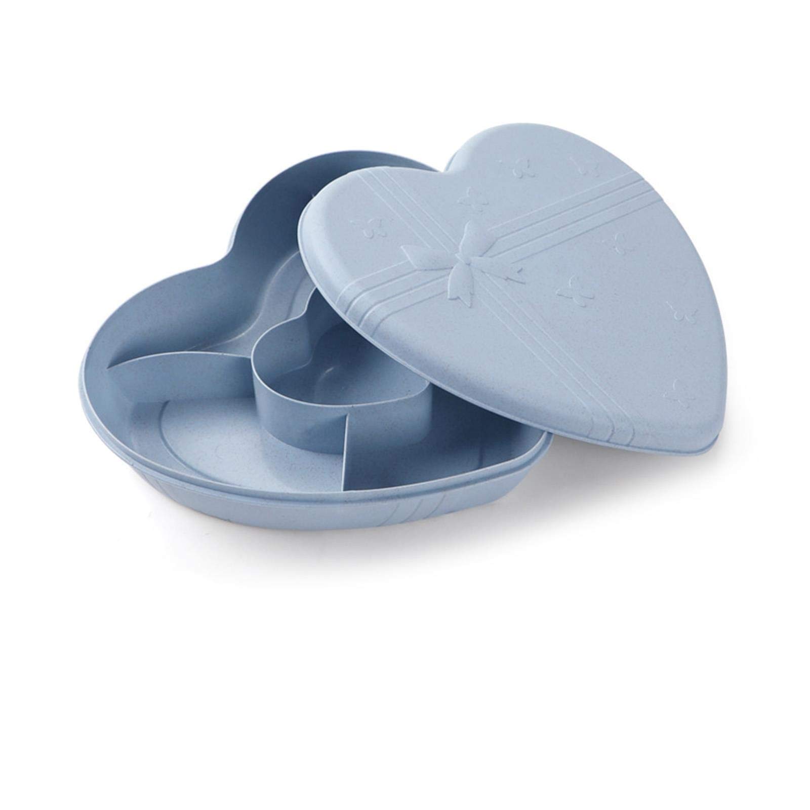 FIYRA Heart-Shaped Plastic Candy Box - European Style Creative Split Grid Snack Tray for Dried Fruits, Nuts, and Candy | Perfect for Chinese New Year, Parties, and Home Decor
