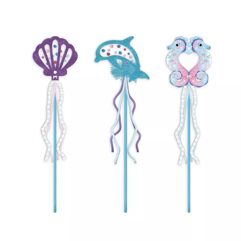 Magic Ocean Wand Craft Kit for Kids - DIY Creative Arts & Crafts Project - Perfect for Birthday Parties, Classroom Activities & Ocean-Themed Decorations
