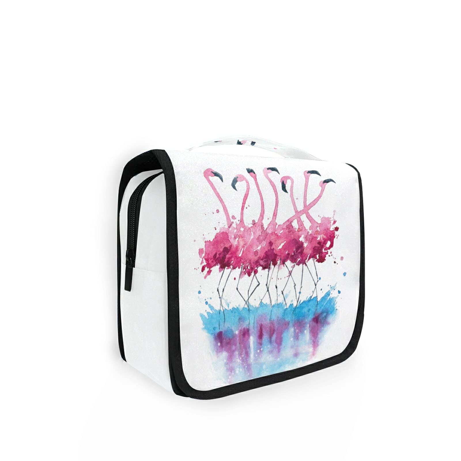 Pink Flamingo Waterproof Hanging Toiletry Bag - Large Travel Cosmetic Organizer for Makeup, Bathroom & Shower Essentials - Perfect for Vacation, Gym & Camping Trips