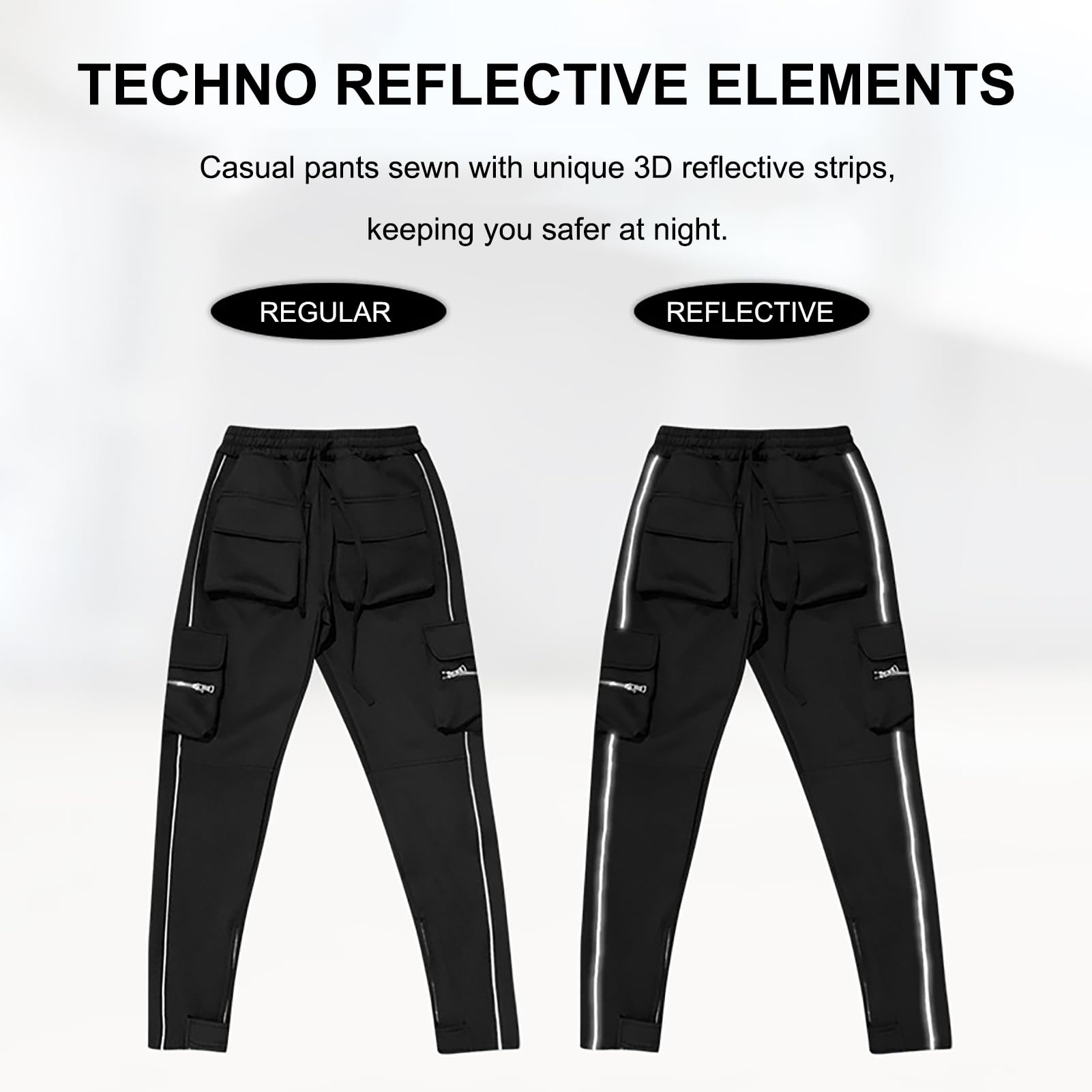 MECH-ENG Men's Workout Tapered Jogger Pants - Casual Hip Hop Cargo Sweatpants for Streetwear & Punk Style | Gym, Running, Lounge & Urban Fashion