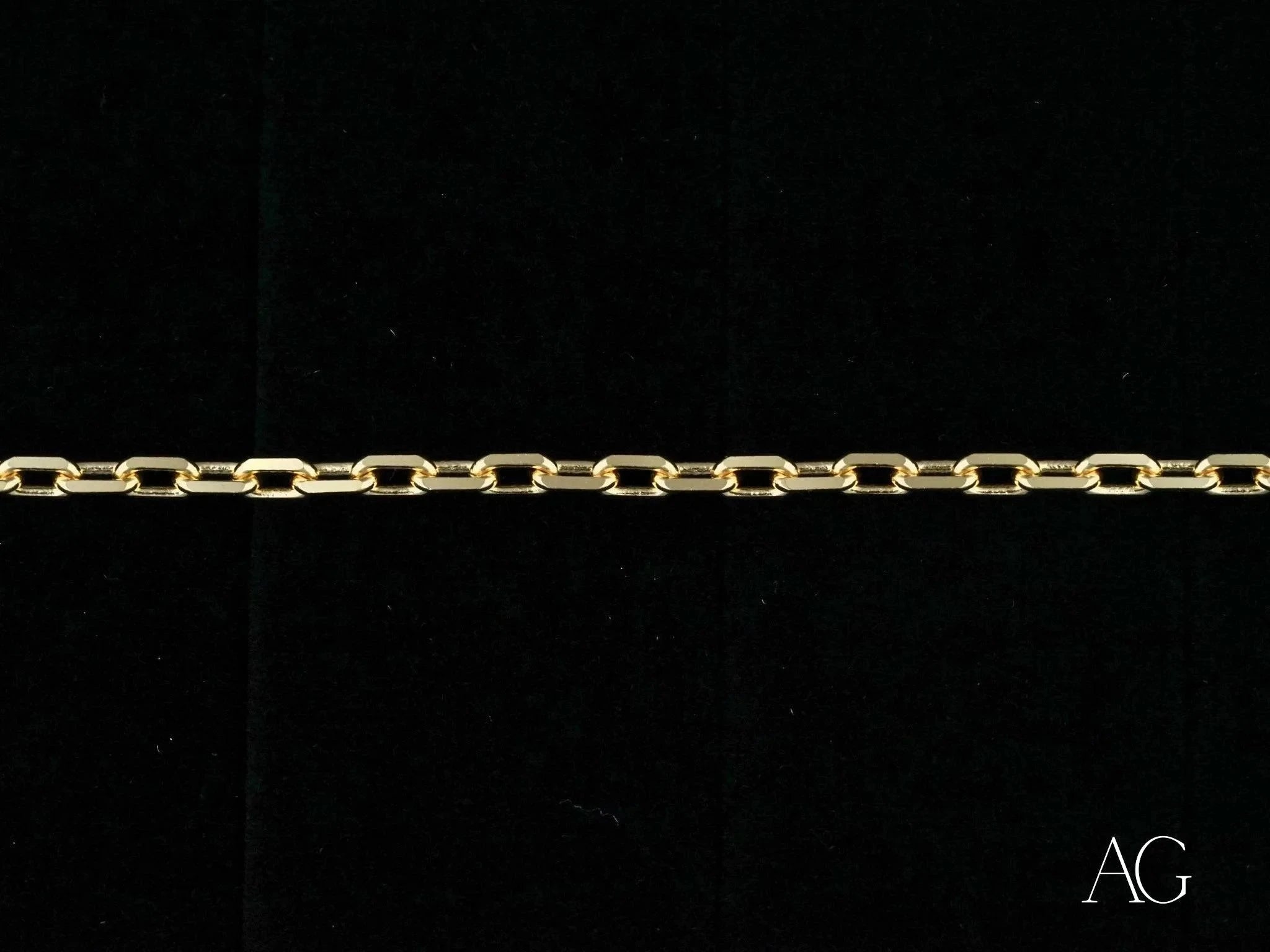 18K Solid Gold Bracelet with Diamond Cut Link Design - Elegant & Durable Jewelry for Women - Perfect for Weddings, Parties & Everyday Wear