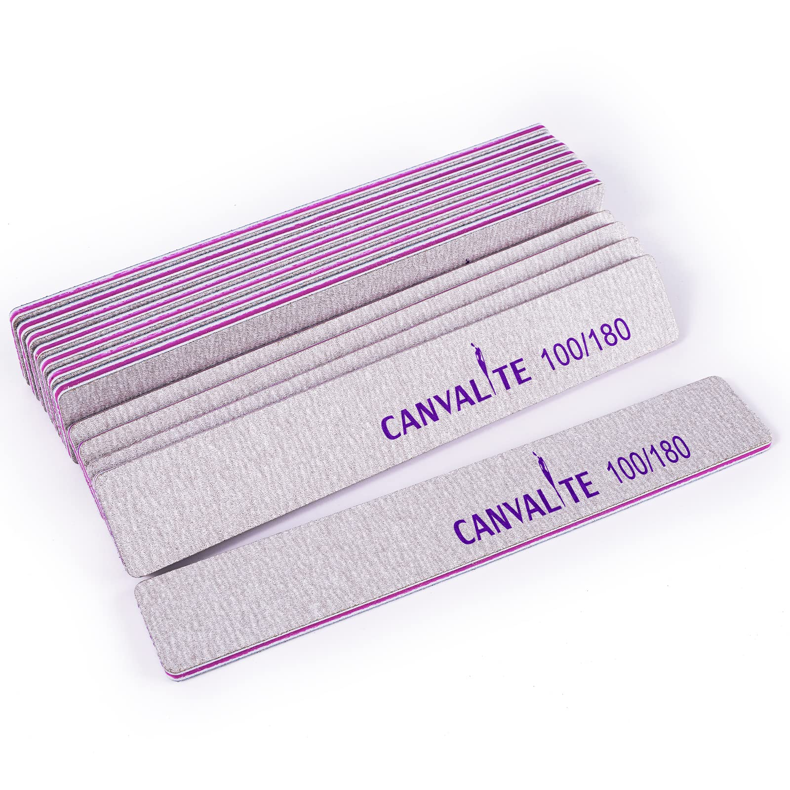 Professional Reusable Nail File - Canvalite Emery Board for Home & Salon (100/180 Grit) - Perfect for Manicures & Pedicures