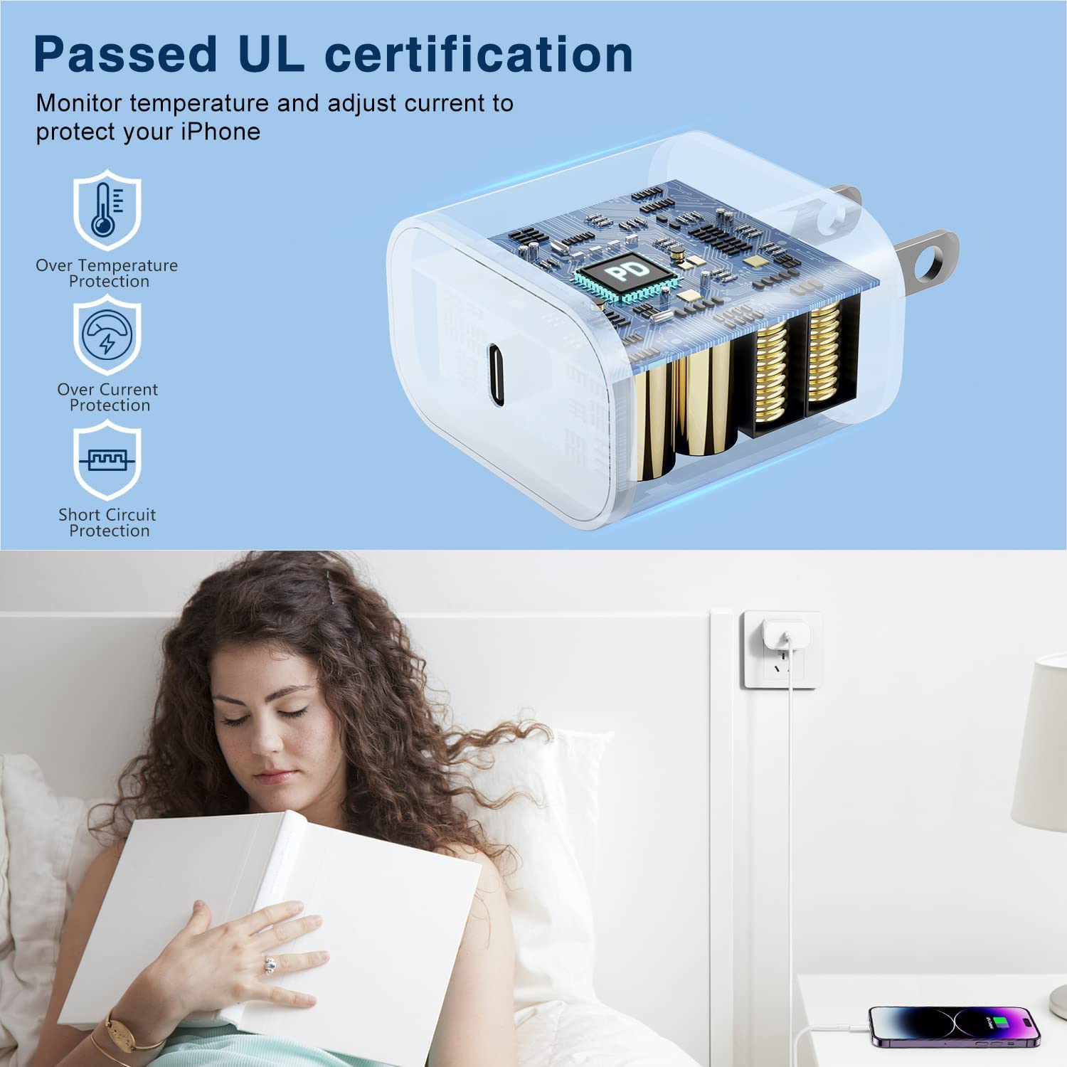 Apple MFi Certified 20W USB C Fast Charger - 2 Pack with 6ft USB C to Lightning Cable - Compatible with iPhone 13/12/11/XS/X/8 Plus - Perfect for Home, Office & Travel Charging
