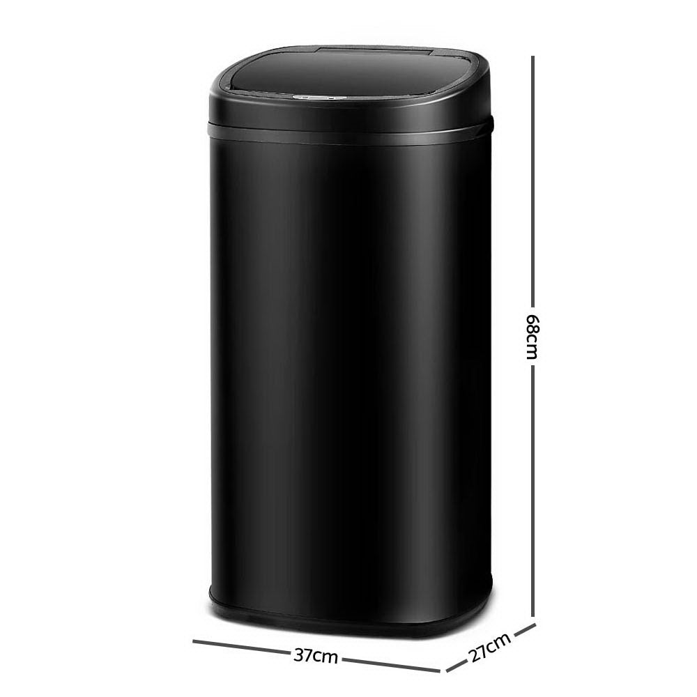 58L Automatic Motion Sensor Trash Can - Black | Hands-Free Touchless Waste Bin for Kitchen, Bathroom, Office & Home Use