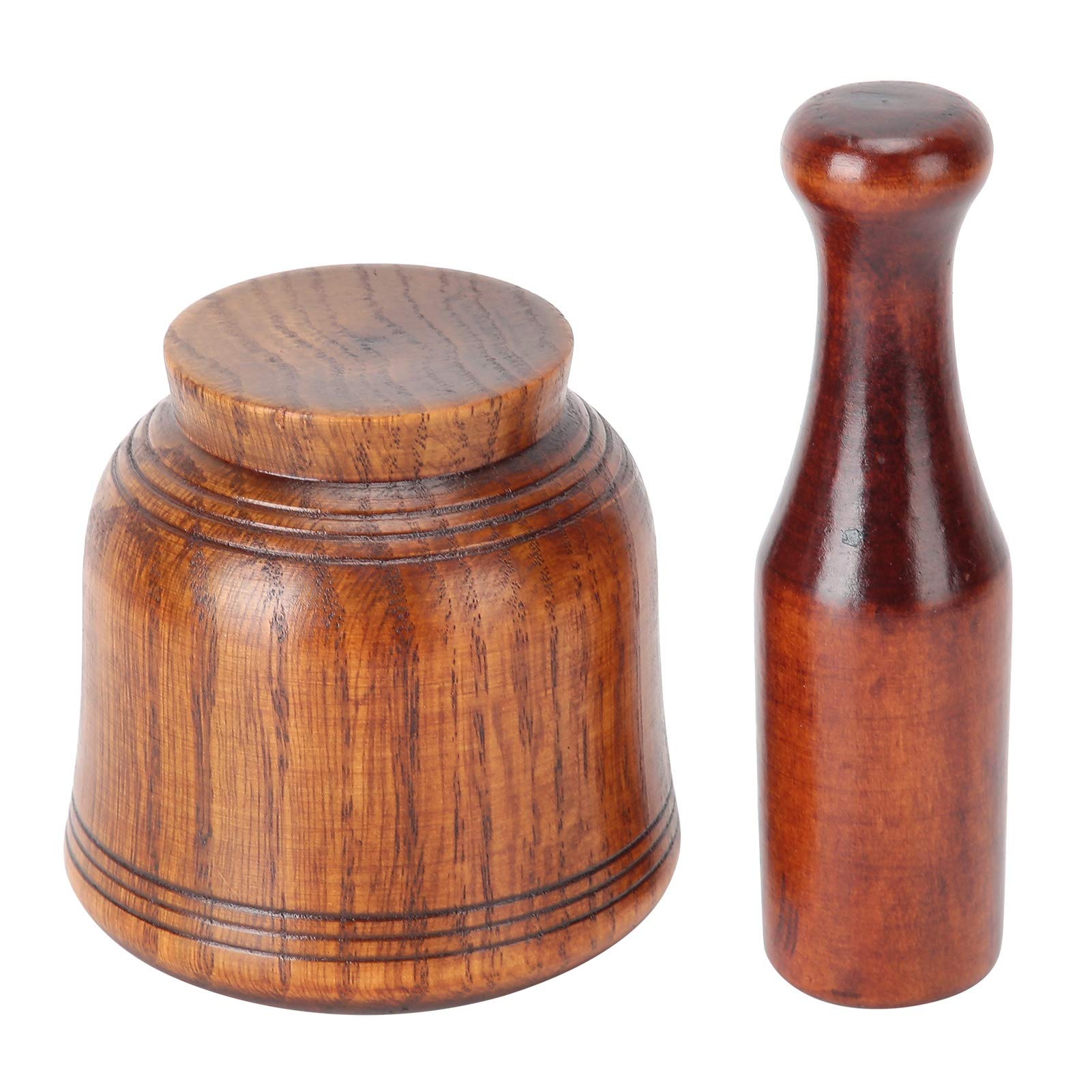 9.2oz Wooden Mortar and Pestle Set - Handcrafted Garlic Ginger Grinder, Spice Crusher Bowl for Fresh Guacamole, Salsa & Pesto - Perfect for Kitchen, Herb Grinding & Mexican Cooking