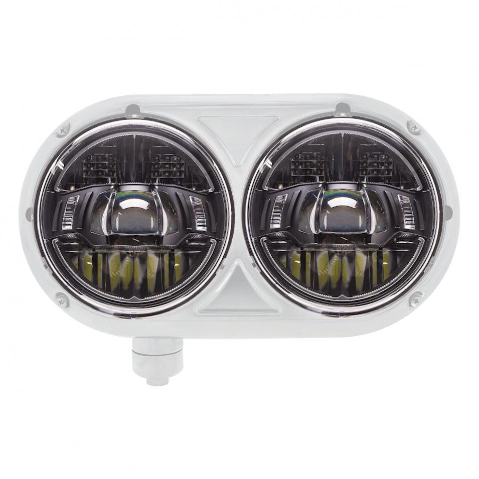 Fortpro 5.75 Inch Round LED Projector Headlight - Compatible with Peterbilt 349 & 359 Trucks - High Performance Replacement for Improved Night Driving Visibility