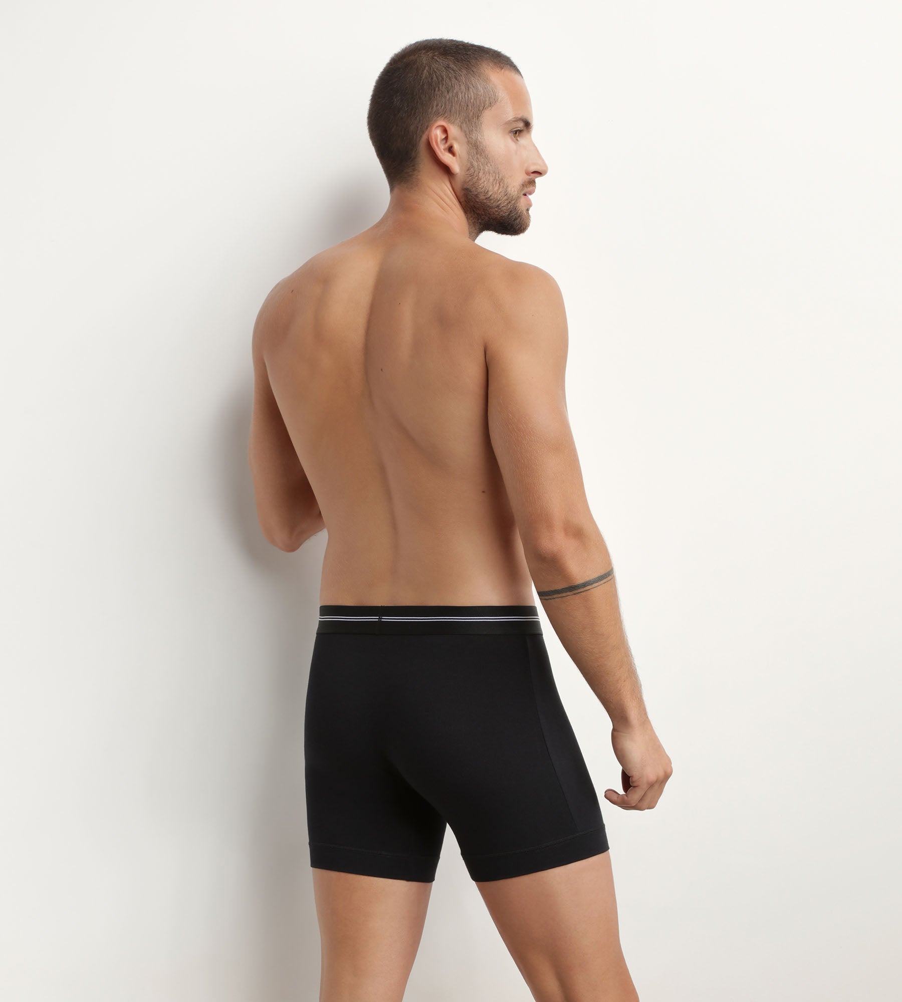 Men's Modal Cotton Boxer Briefs with Flat Seams - Black | Dim Icons Essentials | Comfortable Underwear for Everyday Wear & Active Lifestyles
