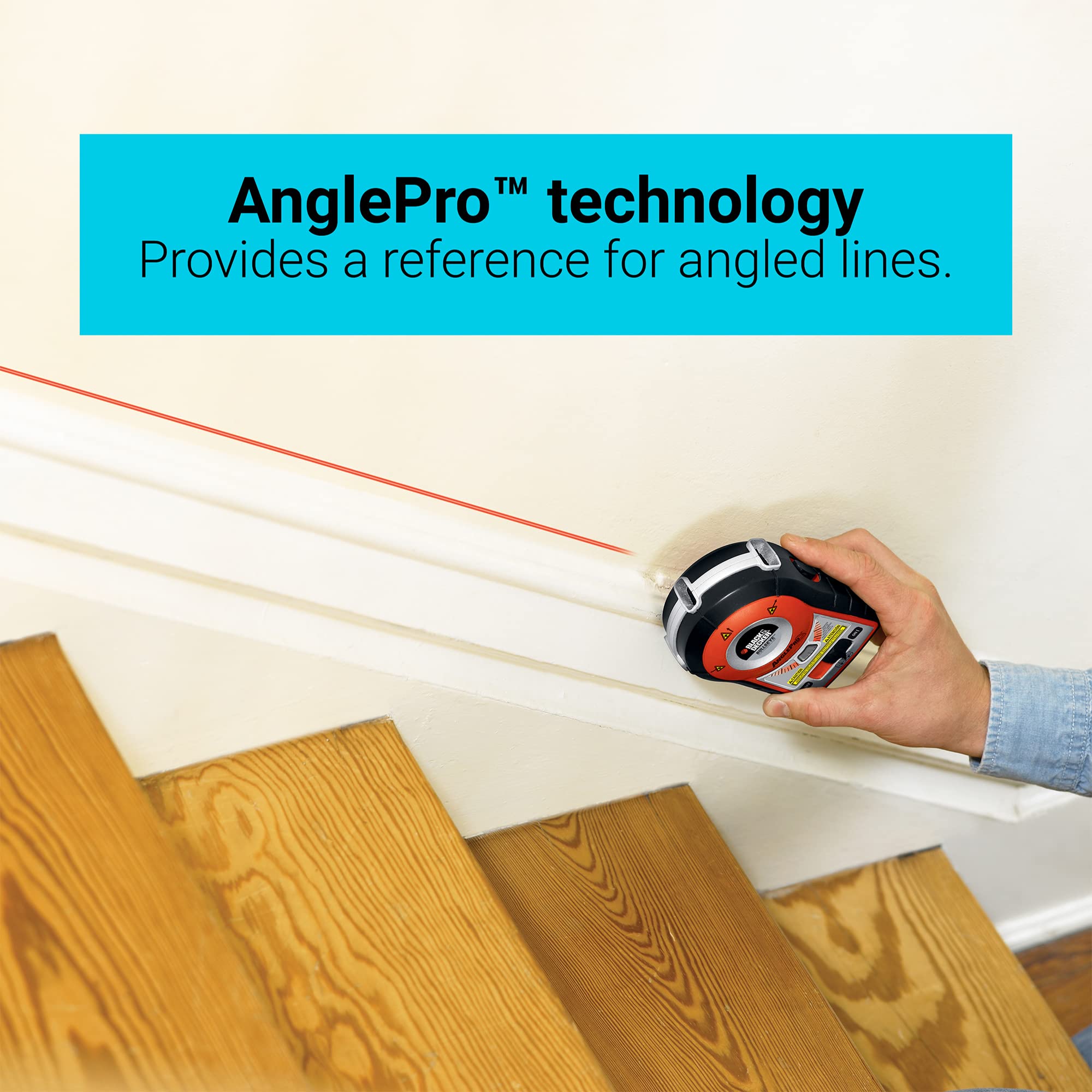 BLACK+DECKER BullsEye Auto-Leveling Laser Level with AnglePro Technology - BDL170 - Perfect for Home Renovation, Construction & DIY Projects