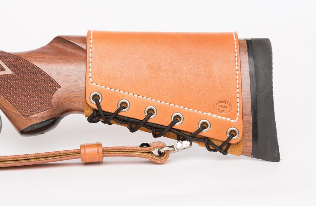 Premium Leather Rifle Butt Cuff Ammo Carrier - 6 Loop Design for 45-70 Cartridges - Natural Oil Finish - Perfect for Hunting, Shooting Range & Outdoor Adventures - Diamond D Leather