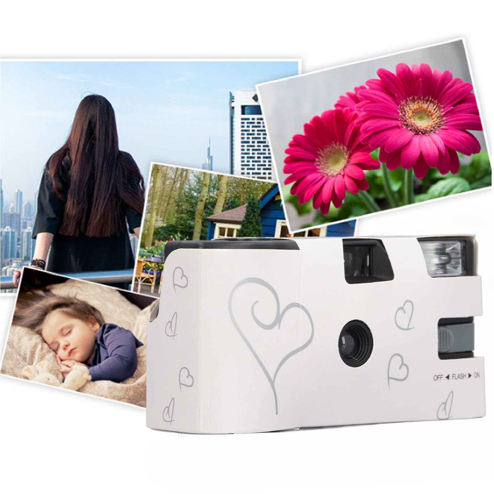 Disposable Camera with Flash - 27 Exposures 35mm Color Film, Retro Single Use Film Camera for Wedding, Anniversary, Birthday Parties - Perfect for Travel, Events & Special Moments