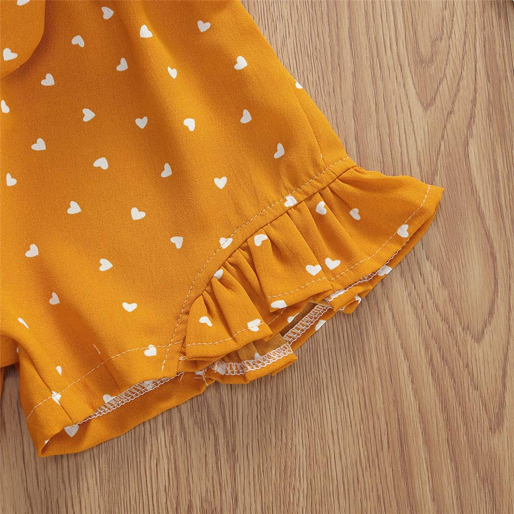 Toddler Baby Girl Heart Print Suspender Romper Jumpsuit - Cute Summer Outfit for Holidays & Playdates - Perfect for Birthday Parties, Beach Trips & Family Photos