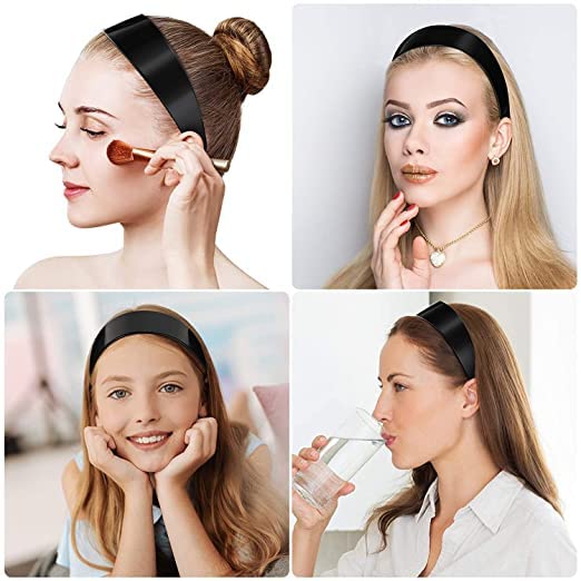SUNBIRD 6-Pack Non-Slip Plastic Headbands with Teeth for Women & Girls - Hard Plastic Hairbands for DIY Crafts, Styling, and Hair Accessories (Black) - Perfect for Salon Use, Home Styling, and Fashion Accessories