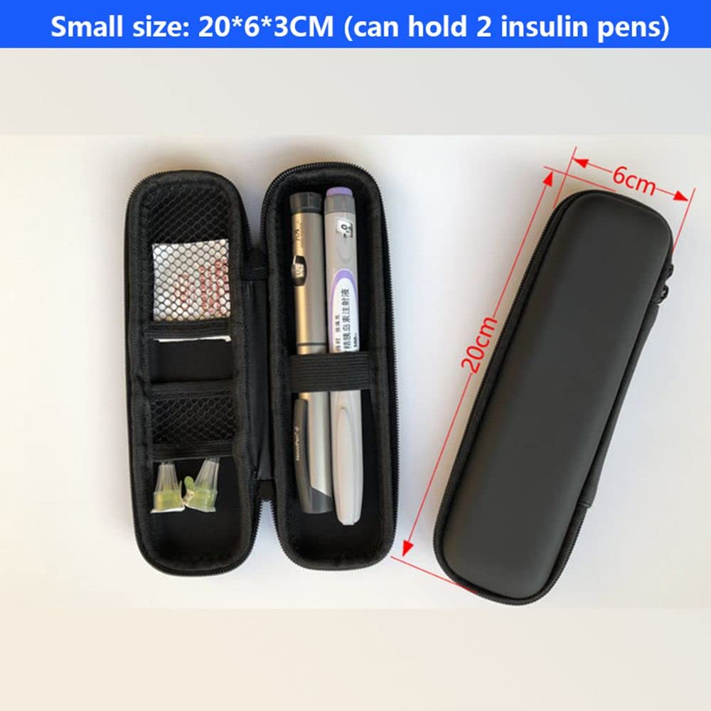 1PC Black Insulin Cooler Travel Case - Portable Diabetic Cooling Bag for Insulin Pens & Vials | Compact Insulated Organizer for Travel, Work & Outdoor Activities