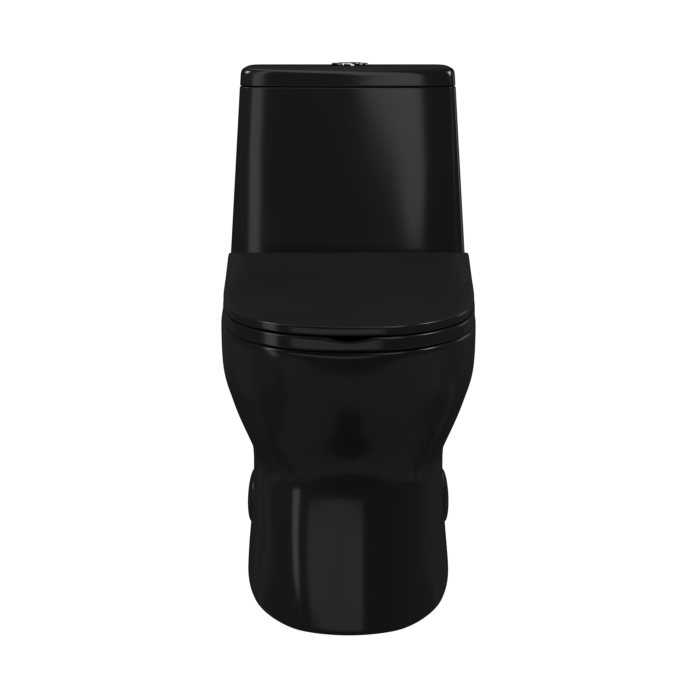 High-Efficiency Ivy One Piece Toilet with Dual Vortex Flush - 1.1/1.6 GPF Water Saving, Glossy Black - Perfect for Modern Bathrooms & Eco-Friendly Homes