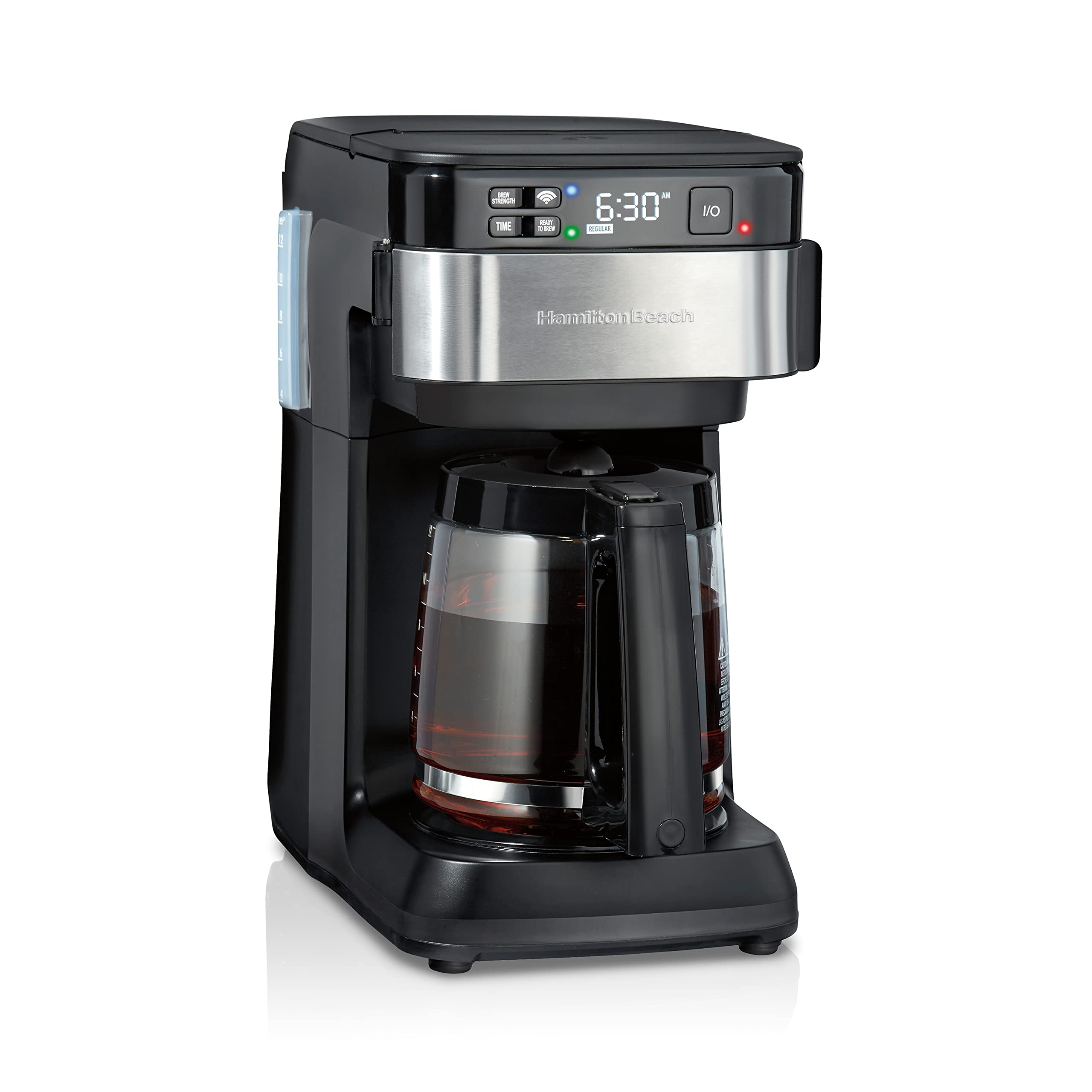 **Hamilton Beach Smart Coffee Maker with Alexa Compatibility - 12 Cup Programmable Coffee Machine in Black & Stainless Steel (49350R) - Perfect for Home, Office, and Smart Kitchens**