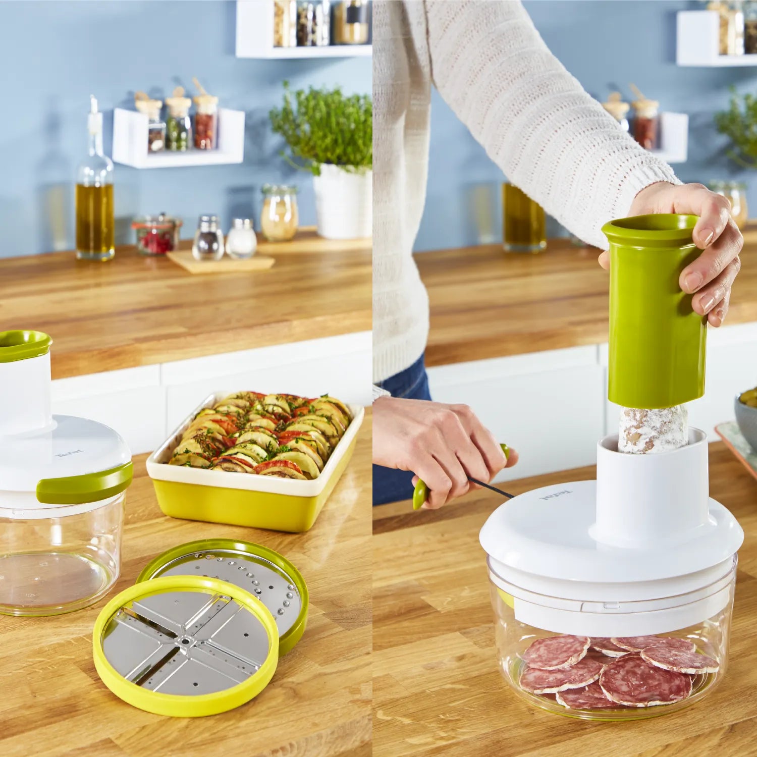 Tefal 5 Second Slicer with 2 Blades - 1.2L Food Chopper (Model K1659004) - Perfect for Fast Vegetable Cutting, Meal Prep & Kitchen Efficiency