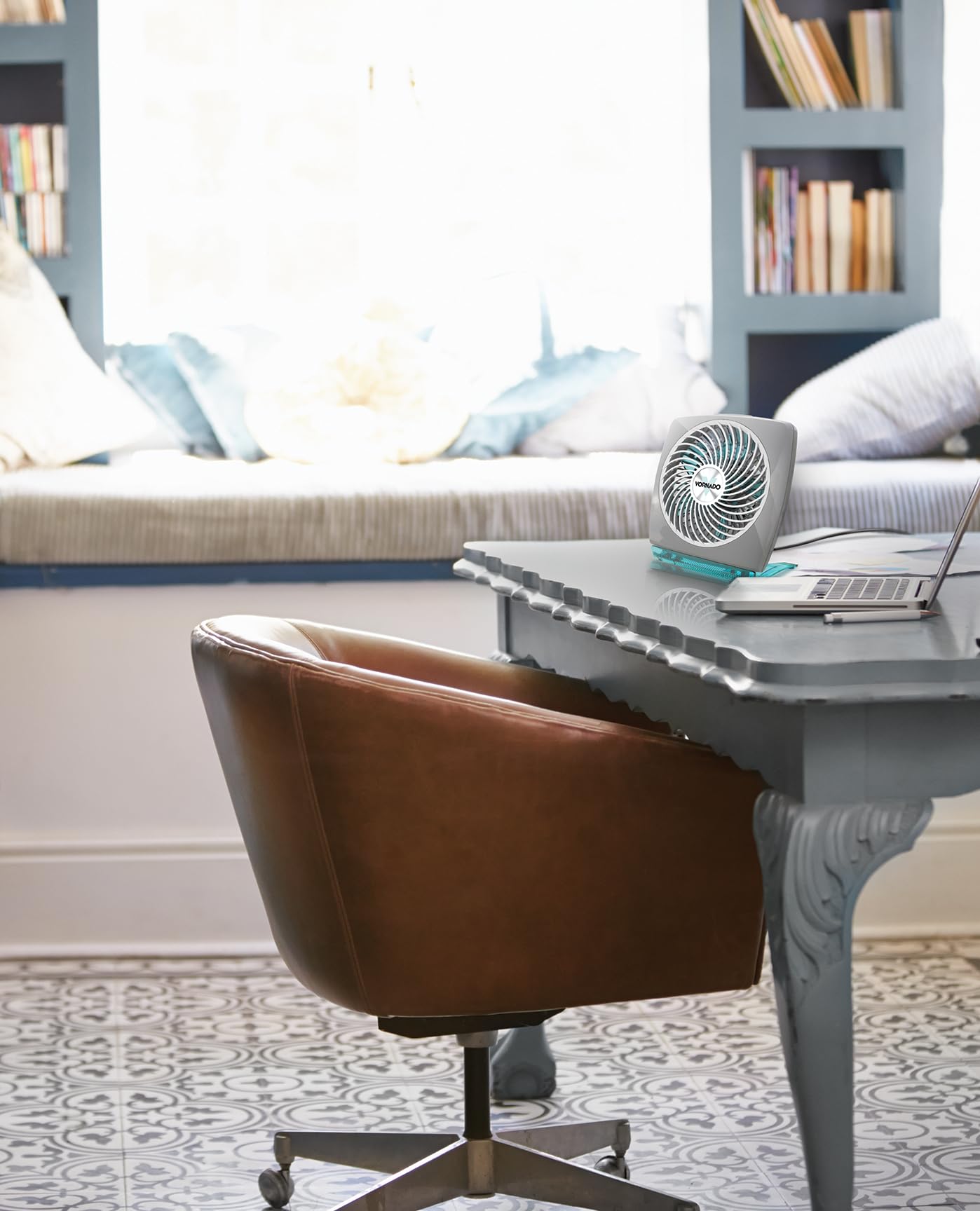 Vornado FIT Personal Air Circulator Fan - Compact Foldable Design with Adjustable Airflow | Portable Desk Fan for Office, Bedroom & Travel | Aqua Blue | Energy Efficient Cooling Solution for Home & Workspace