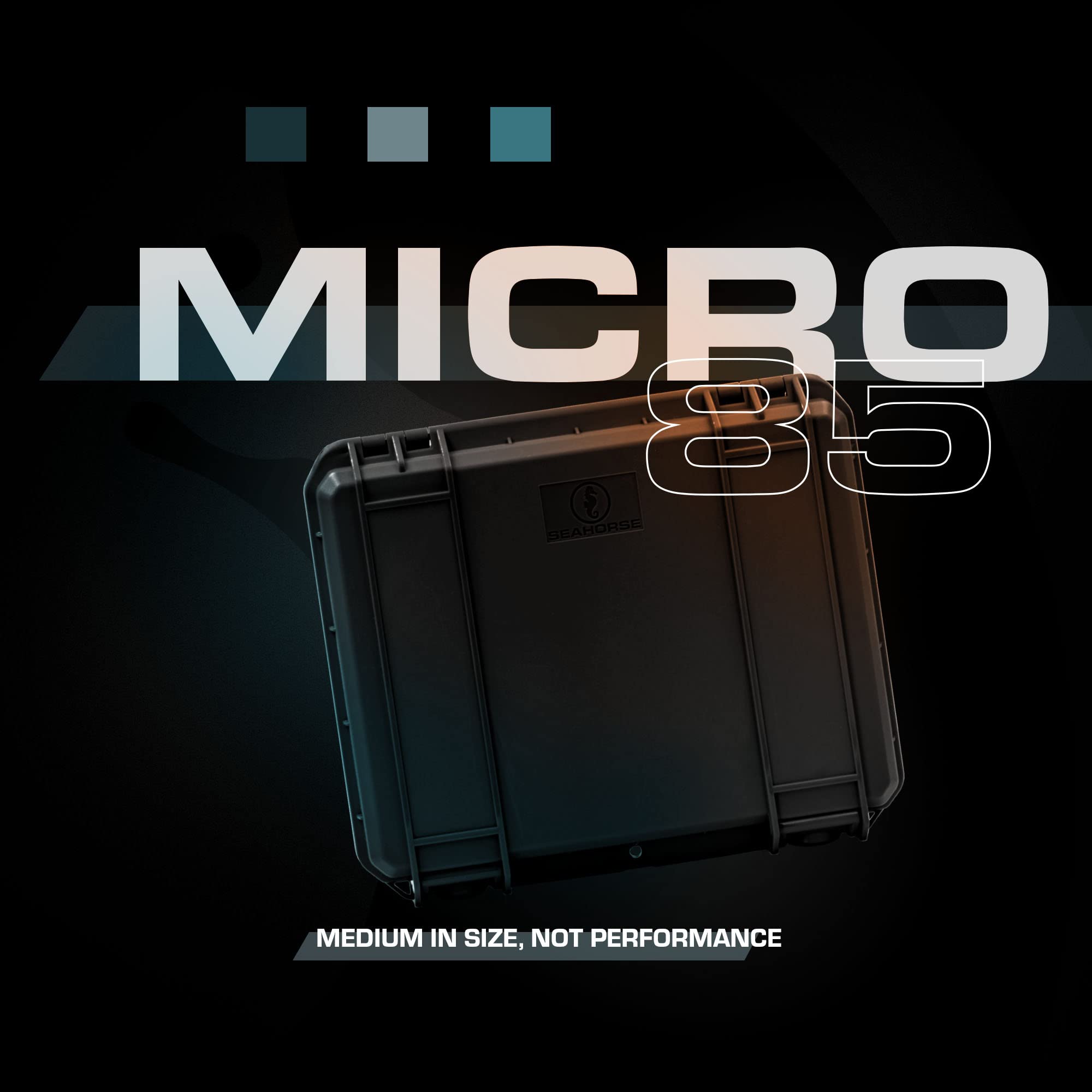 Seahorse 85 Slim Hard Protective Case with Accuform Foam - TSA Approved, Military Spec, IP67 Waterproof, Made in USA - Perfect for Laptop Storage, Sound Equipment Protection, Small Accessories & Collectibles Organization - Ideal for Travel, Studio Gear Transport & Valuable Item Safekeeping