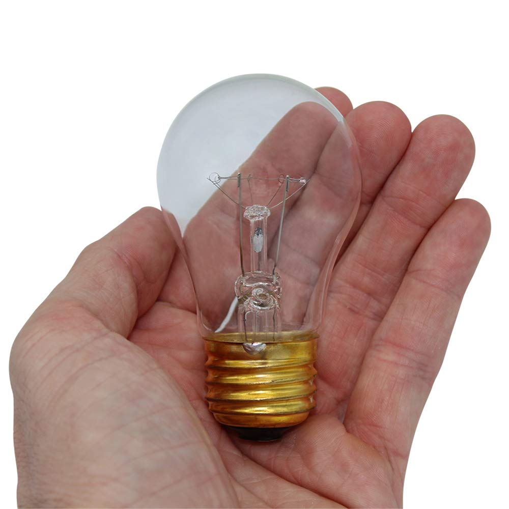 Technical Precision 40W A15 Appliance Light Bulb - 2 Pack E26 Base Clear Incandescent Replacement for Whirlpool W10565137 - Perfect for Refrigerators, Ovens, Stoves & Home Appliances