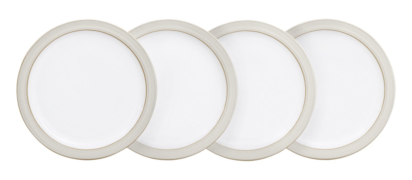 Denby Natural Canvas Plate Set - Cream Color, Small Dinner Plates (Set of 4) | Elegant Tableware for Everyday Dining, Dinner Parties & Home Decor