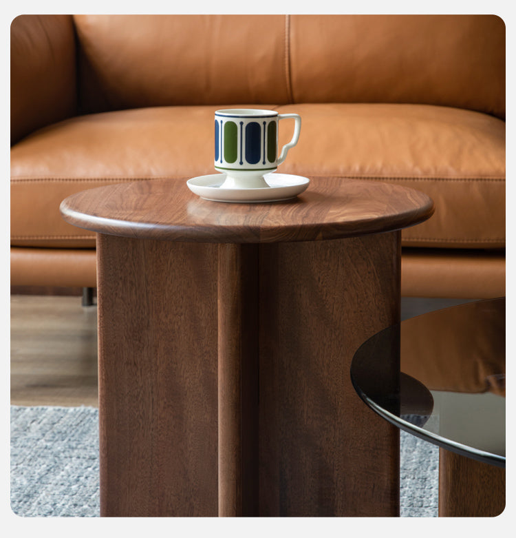 Black Walnut Round Coffee Table with Storage - Modern Living Room Furniture for Small Spaces | Perfect for Apartments, Dorms & Cozy Homes