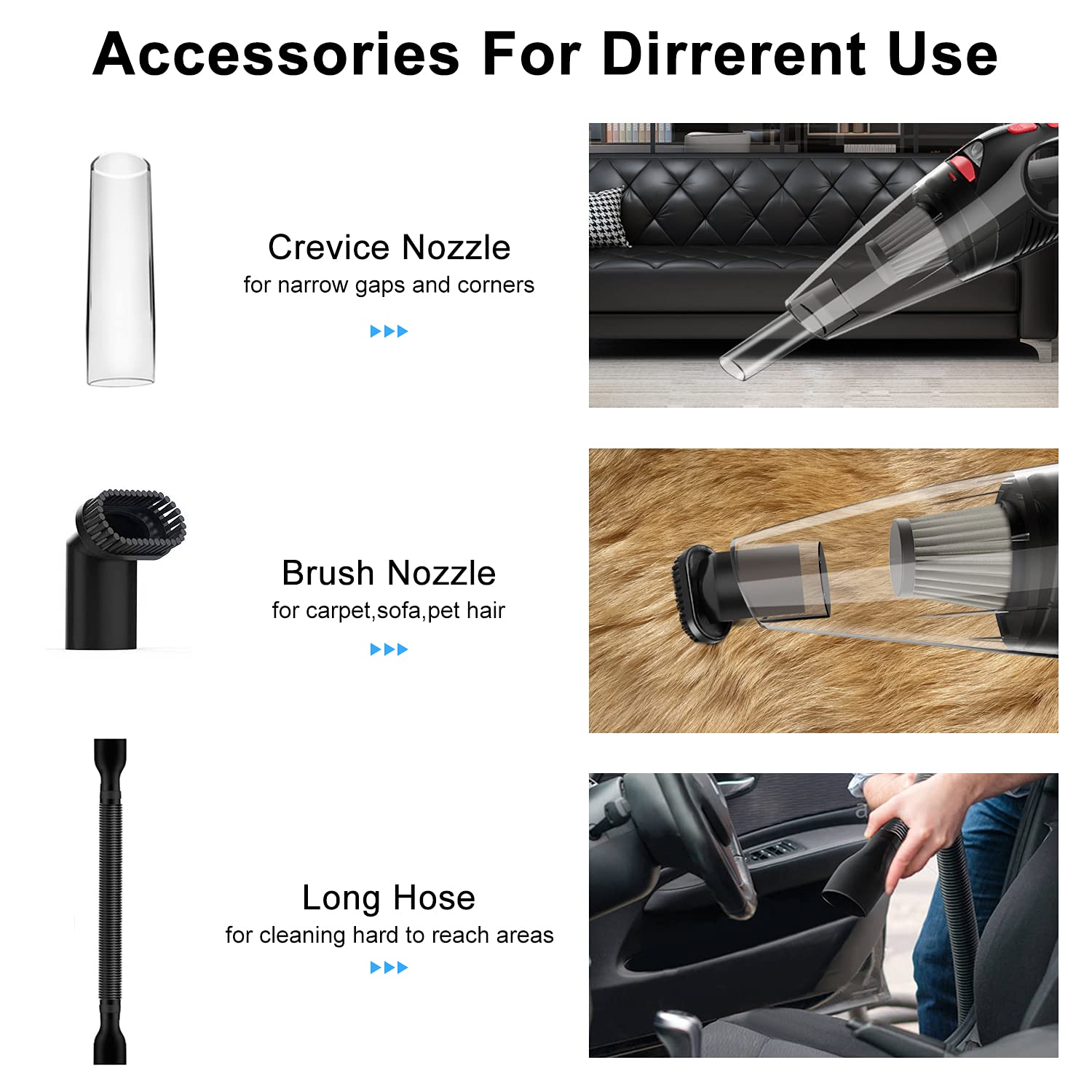120W High Power Cordless Handheld Vacuum Cleaner - 7000PA Strong Suction, Rechargeable Lithium Battery, Wet/Dry for Pet Hair, Stairs, Carpet & Car Cleaning | Portable Hand Vac for Home & Auto Use