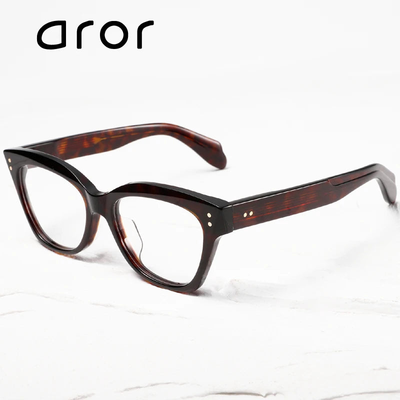 Aror Women's Full Rim Square Cat Eye Thick Acetate Eyeglasses Frame 492761 - Stylish Retro Glasses for Work, Reading & Fashion Accessories