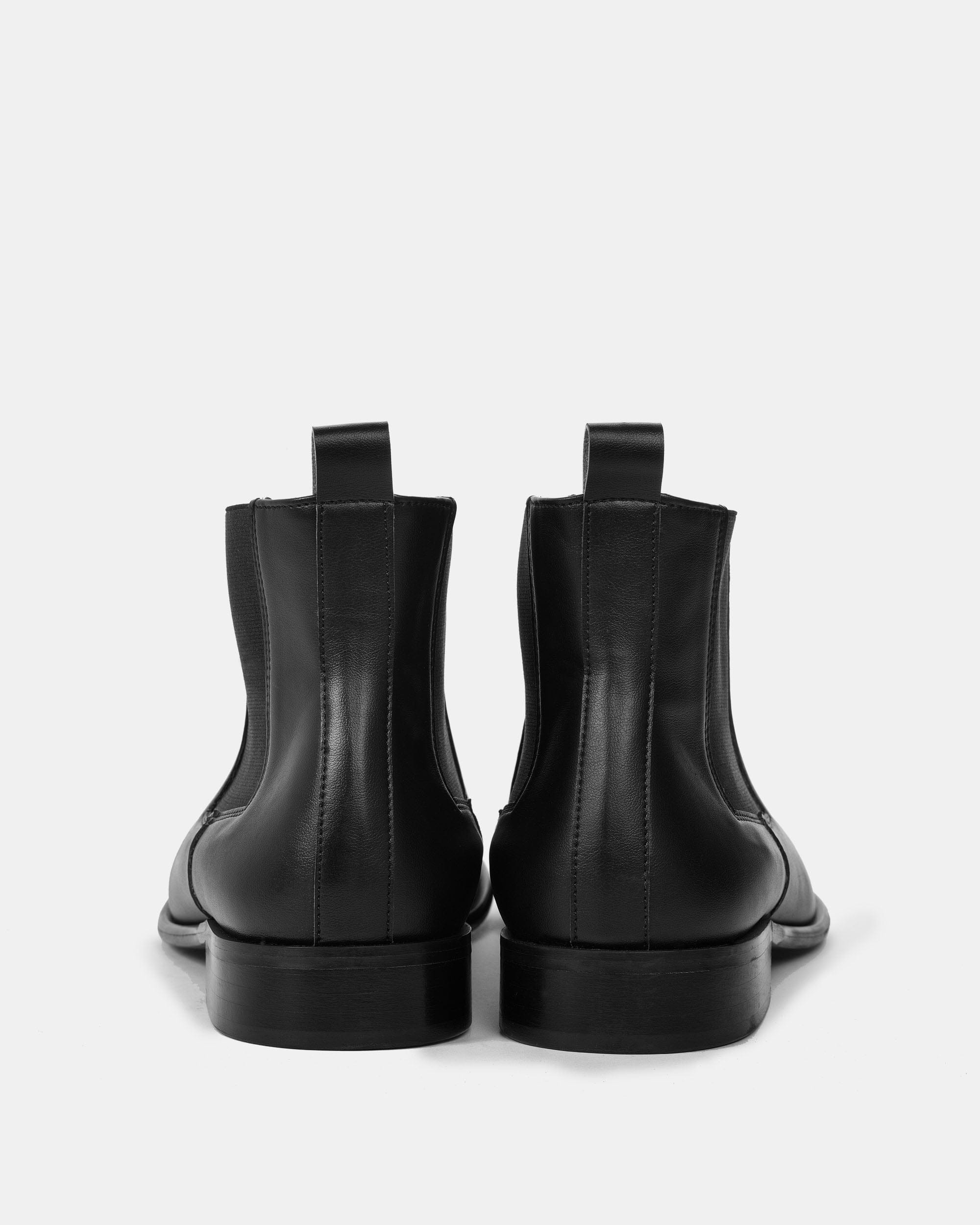 Flossy Women's Vegan Leather Chelsea Boots - Waterproof Ankle Booties for Women | Black | Comfortable Slip-On Shoes for Work, Travel & Casual Outfits