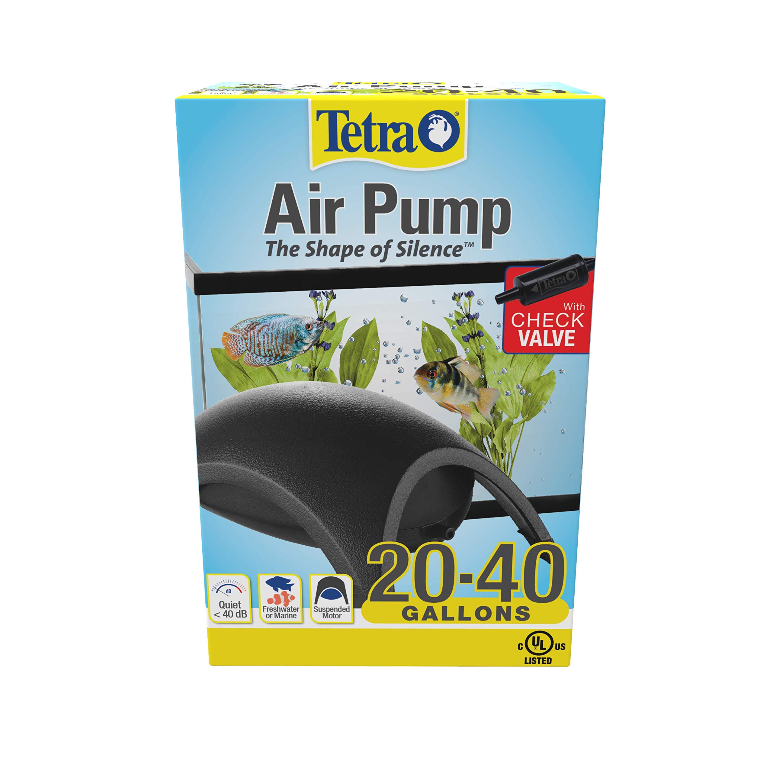 Tetra Whisper Air Pump - Ultra Quiet Aquarium Air Pump with High Oxygen Flow for Fish Tanks, Ponds & Hydroponics | Perfect for Home Aquariums, Outdoor Ponds & Indoor Gardening