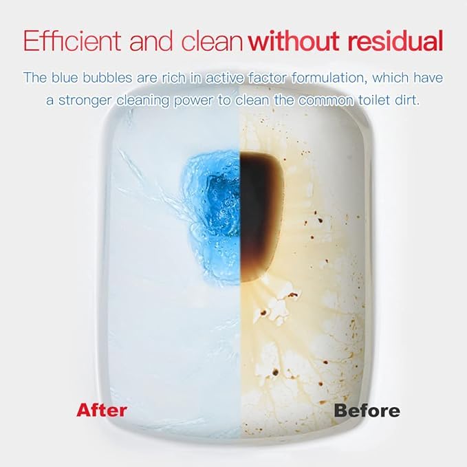 **Automatic Toilet Bowl Cleaner Tablets - 10 Pack | Blue Toilet Tank Cleaner with Strong Detergent & Long-Lasting 300 Brushes | Mild Fresh Pine Scent for Bathroom & Home Cleaning**    *(Perfect for Daily Toilet Maintenance, Hotels, Restrooms & Household Use)*