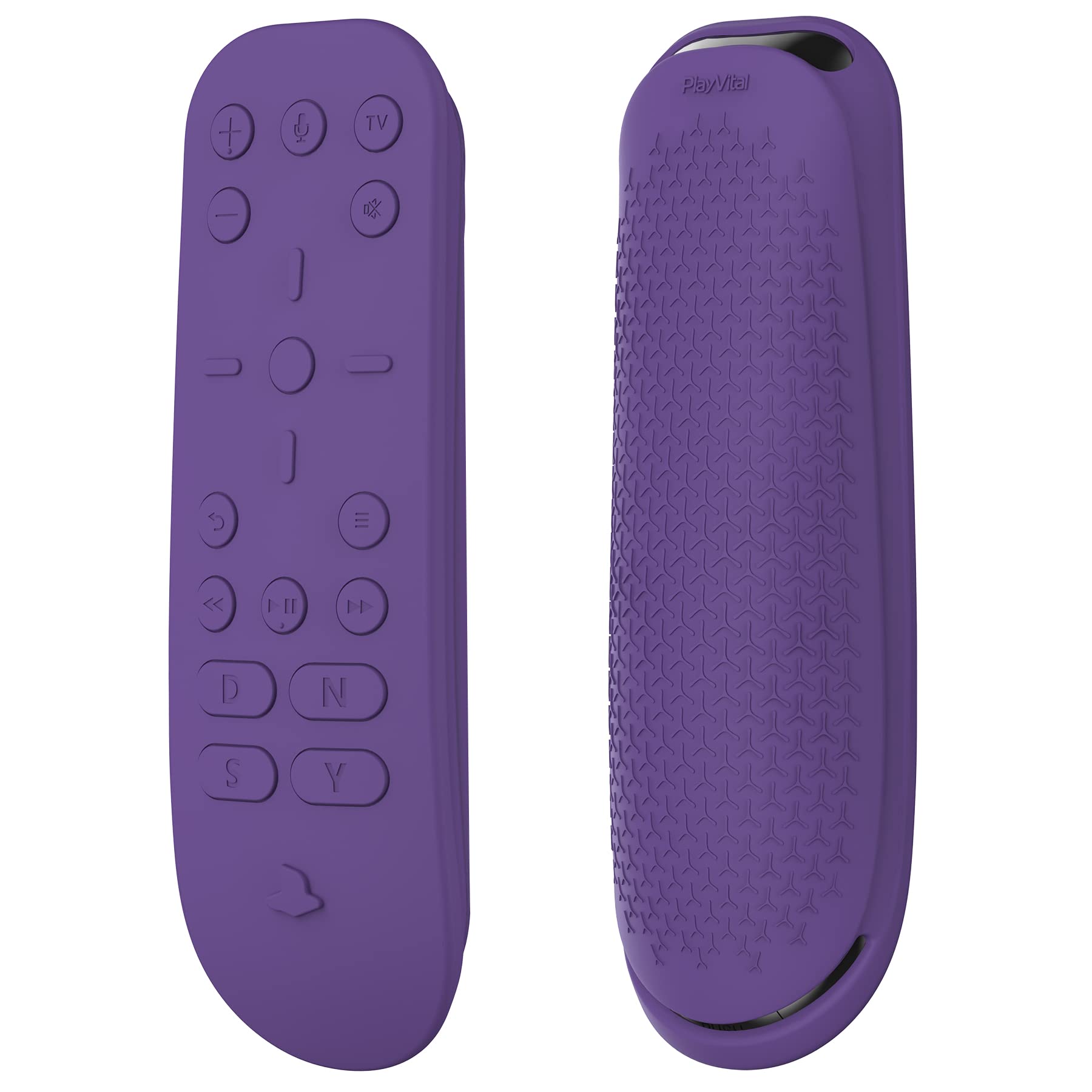 PlayVital Silicone Protective Case for PS5 Media Remote Cover - Ergonomic Full Body Protector Skin for PS5 Remote Control (Purple) - Perfect for Gaming, Home Entertainment & Dust Protection