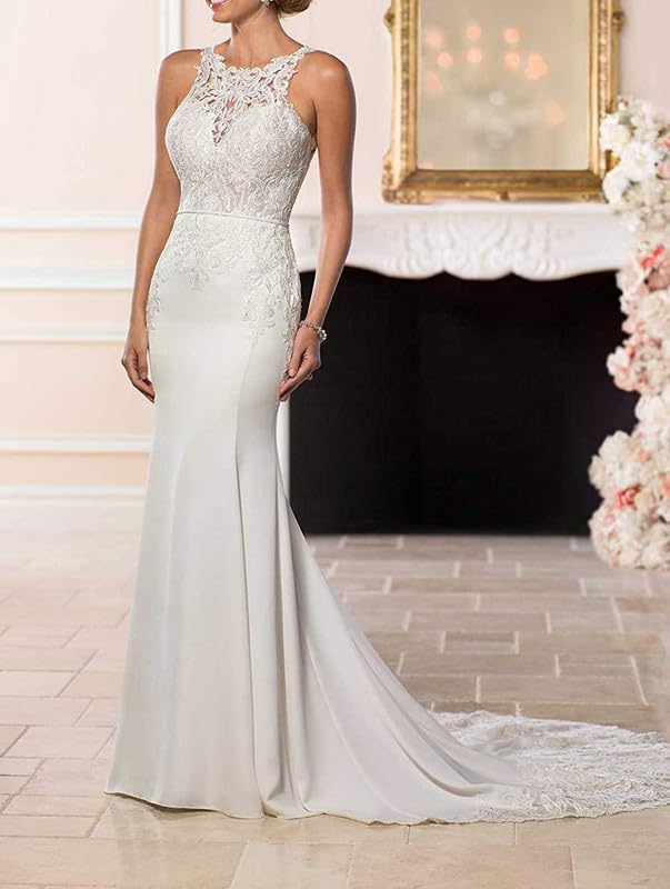 Mermaid Wedding Dress for Bride - Elegant Beach Lace Appliques Bridal Gown | Perfect for Beach Weddings, Destination Ceremonies & Romantic Photoshoots