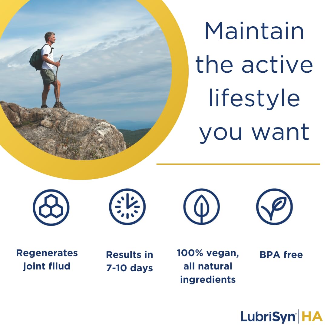 LubriSynHA All-Natural Joint Supplement with High-Molecular Weight Hyaluronic Acid - 3 Pack (11.5oz Each) for Women & Men - Supports Healthy Joint Function, Vegan, Made in USA - Ideal for Active Lifestyles, Sports Recovery & Daily Joint Care